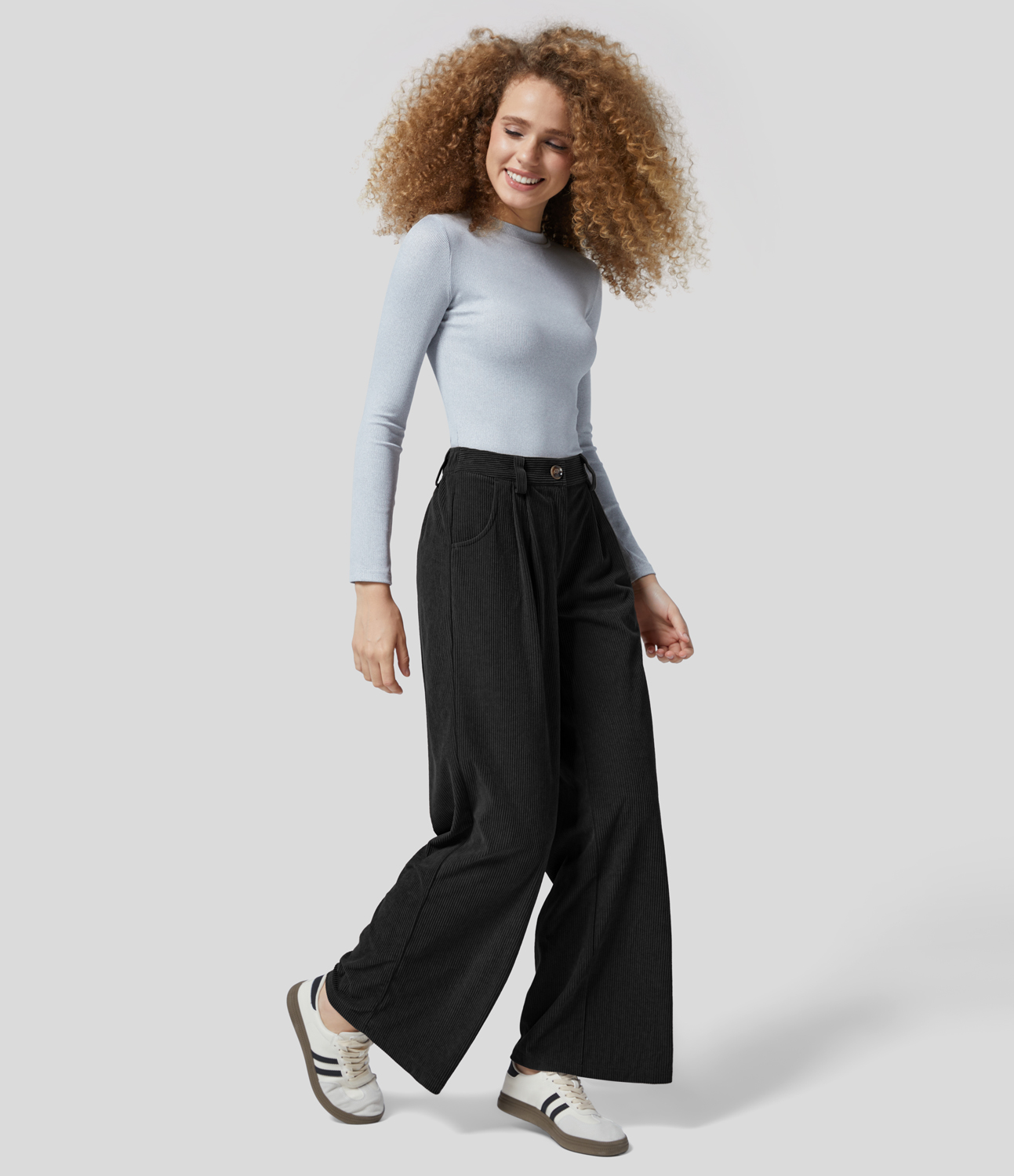 Halara Mid Rise Button Zipper Side Pocket Solid Corduroy Wide Leg Casual Pants - Black - sweatpants jogger pants
Halara Mid Rise Button Zipper Side Pocket Solid Corduroy Wide Leg Casual Pants - Black - sweatpants jogger pants