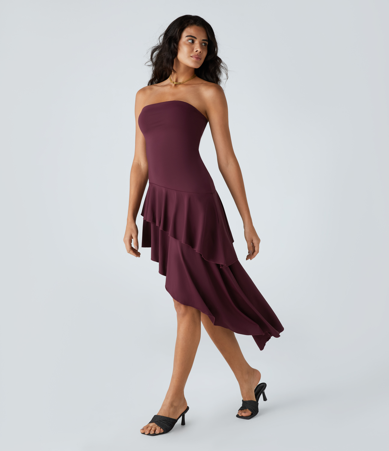 Halara Tube High Low Tiered Ruffle Hem Resort Dress Casual Dress - Dark Crimson - slip dress beach dress ruched dress halter dress
Halara Tube High Low Tiered Ruffle Hem Resort Dress Casual Dress - Dark Crimson - slip dress beach dress ruched dress halter dress