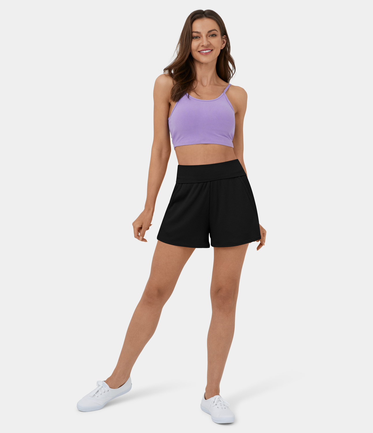 Halara Ribbed Knit Super High Waisted Foldover Side Pocket Casual Shorts 2.5'' - Black
Halara Ribbed Knit Super High Waisted Foldover Side Pocket Casual Shorts 2.5'' - Black