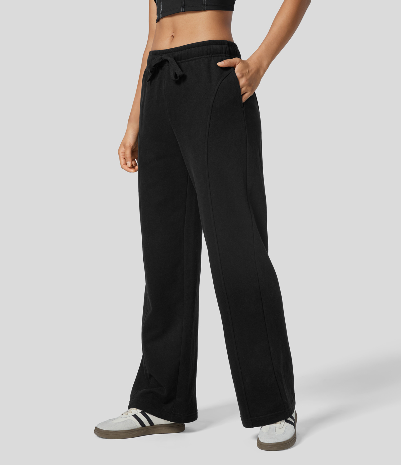 Halara Mid Rise Drawstring Side Pocket Straight Leg Fleece Casual Cotton Sweatpants - Black - sweatpants jogger pants
Halara Mid Rise Drawstring Side Pocket Straight Leg Fleece Casual Cotton Sweatpants - Black - sweatpants jogger pants