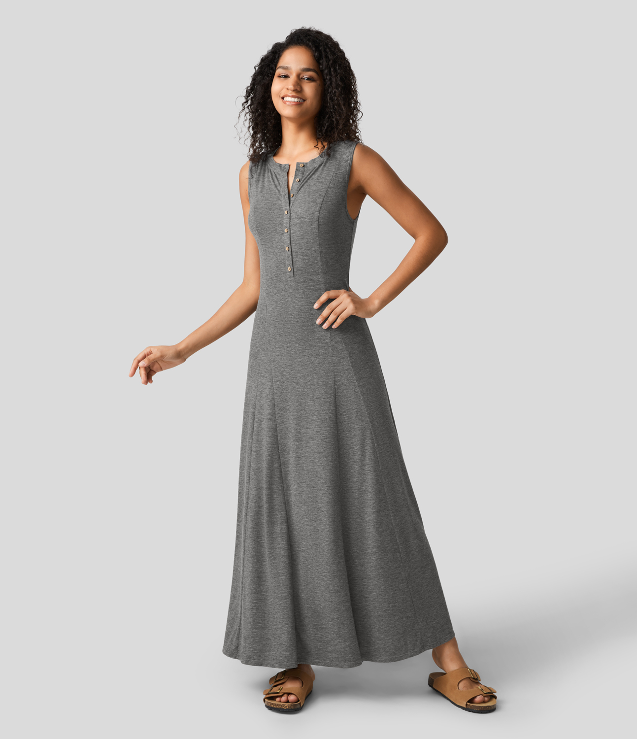 Halara Round Neck Button Sleeveless Flare Maxi Casual Dress Casual Dress - Darl Gray Floral Yarn - slip dress beach dress ruched dress
Halara Round Neck Button Sleeveless Flare Maxi Casual Dress Casual Dress - Darl Gray Floral Yarn - slip dress beach dress ruched dress