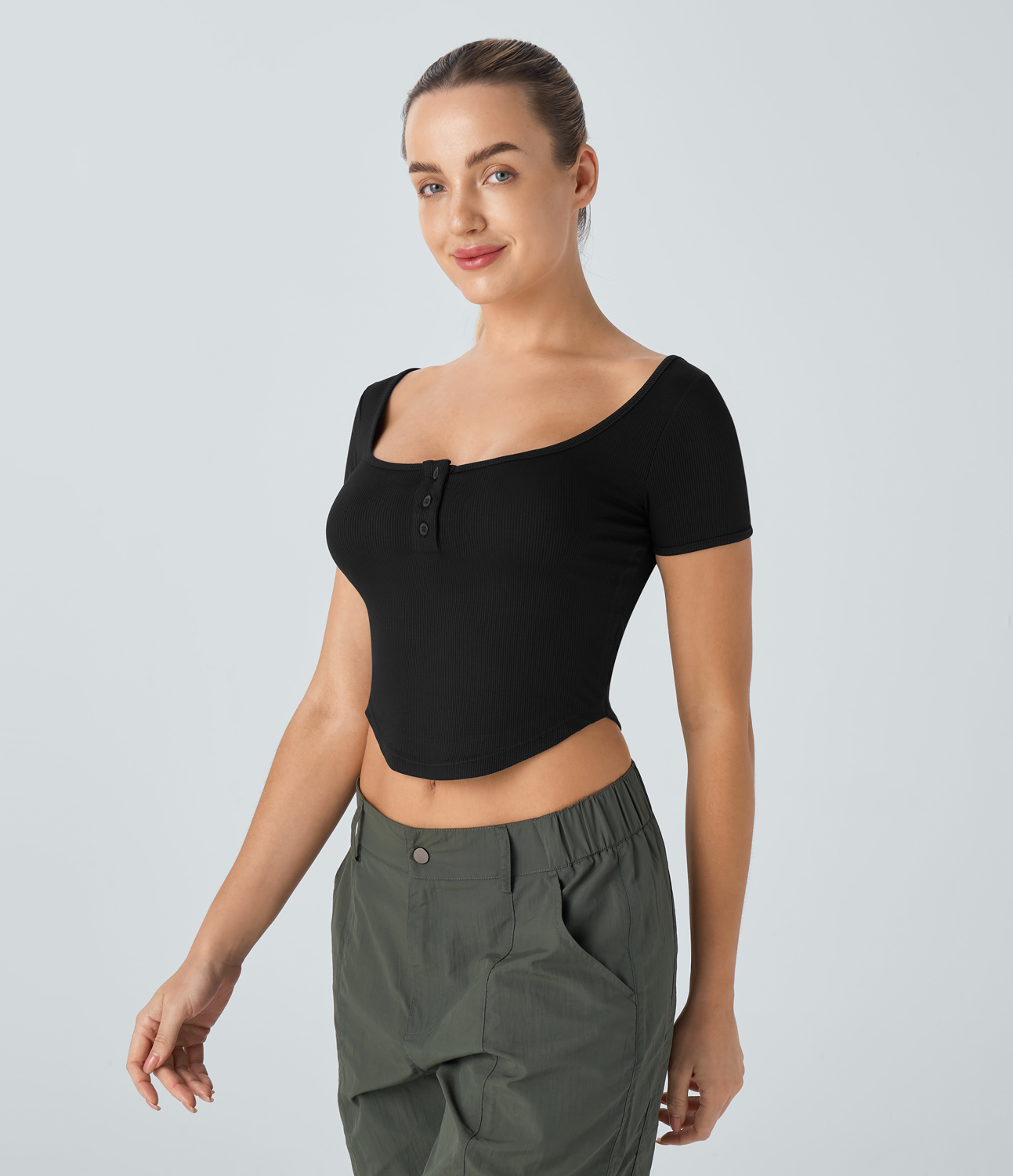 Halara Ribbed Knit Henley Neck Curved Hem Slim Cropped Casual Top Tank Top - Black - golf tops halter top tunic tops sleeveless tops
Halara Ribbed Knit Henley Neck Curved Hem Slim Cropped Casual Top Tank Top - Black - golf tops halter top tunic tops sleeveless tops