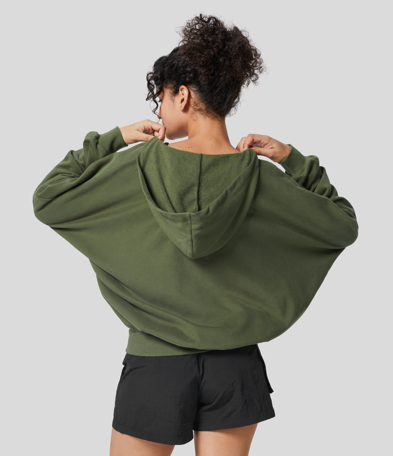 Halara Hooded Crossover V Neck Dropped Shoulder Fleece Casual Cotton Sports Sweatshirt - Wild Grass Green
Halara Hooded Crossover V Neck Dropped Shoulder Fleece Casual Cotton Sports Sweatshirt - Wild Grass Green