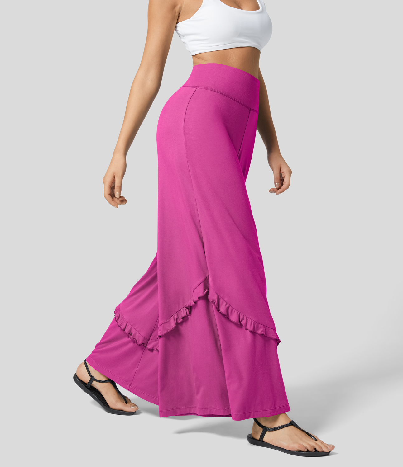 Halara Mid Rise Back Pocket Ruffle Flowy Wide Leg Casual Pants - Fuchsia Fedora - sweatpants jogger pants stacked sweatpants
Halara Mid Rise Back Pocket Ruffle Flowy Wide Leg Casual Pants - Fuchsia Fedora - sweatpants jogger pants stacked sweatpants