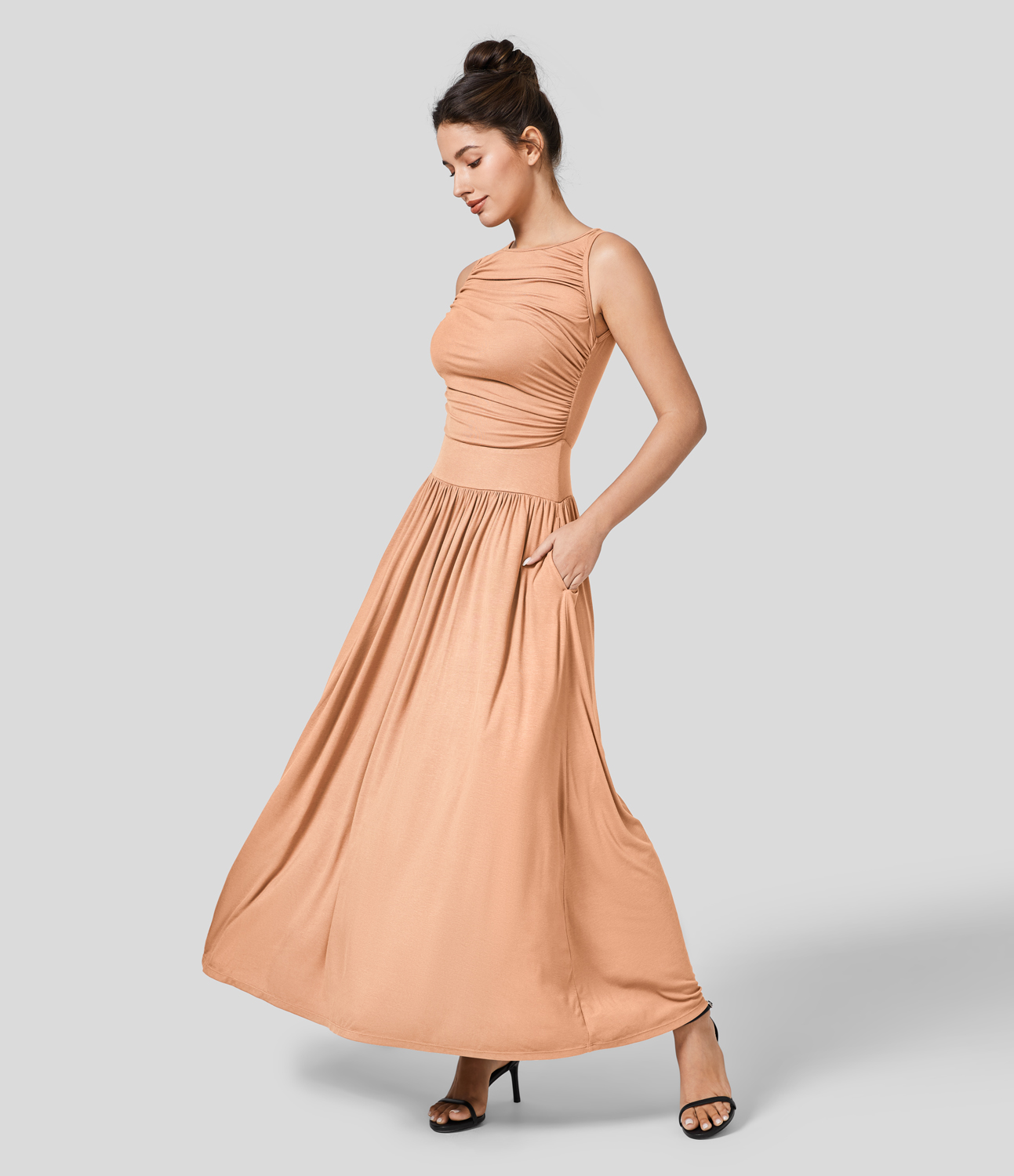 Halara Ribbed Boat Neck Ruched Side Pocket Flowy Maxi Casual Dress Casual Dress - Sunset Orange - slip dress beach dress ruched dress
Halara Ribbed Boat Neck Ruched Side Pocket Flowy Maxi Casual Dress Casual Dress - Sunset Orange - slip dress beach dress ruched dress