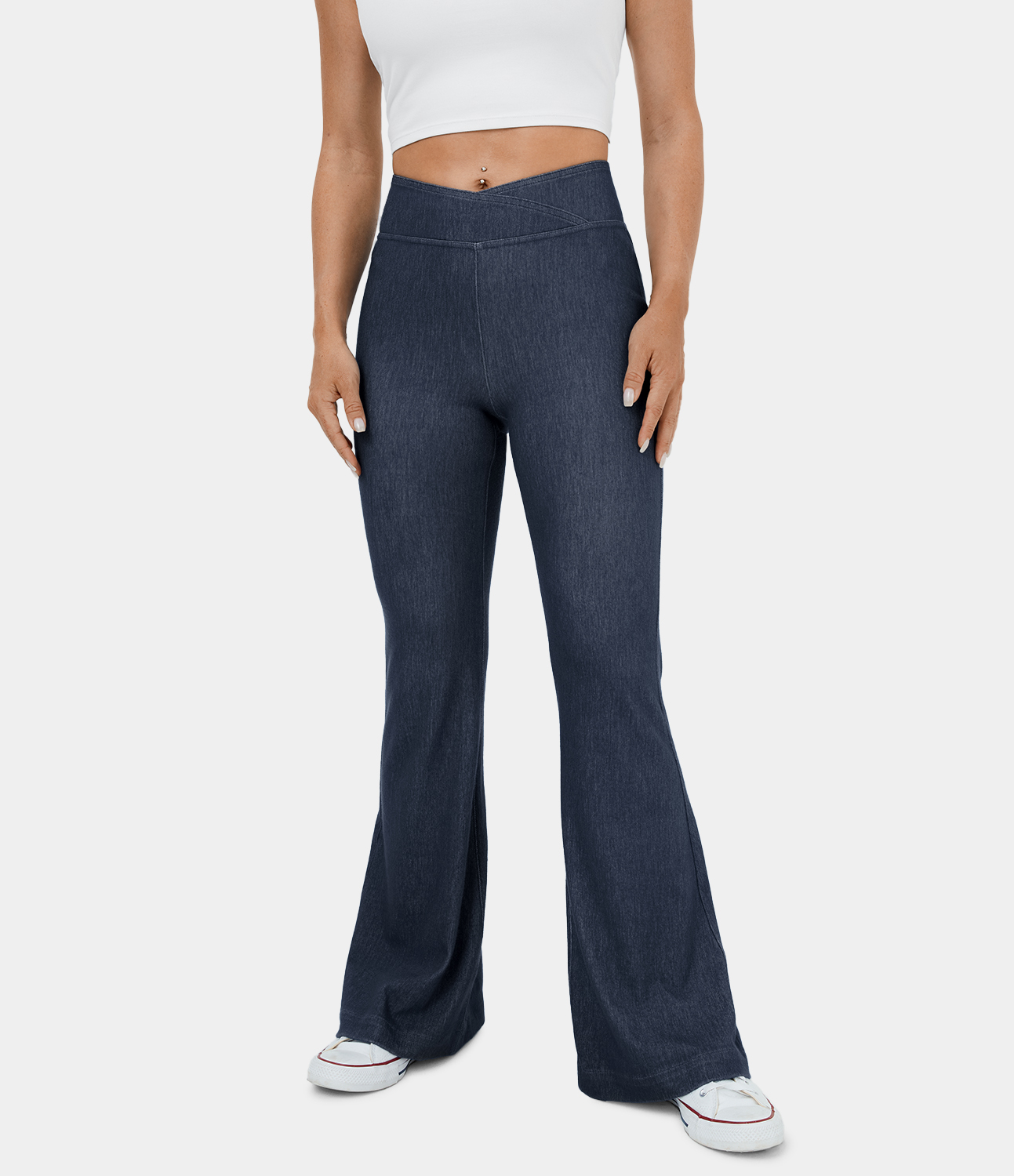 Halara HalaraMagicв„ў High Waisted Crossover Back Pocket Stretchy Knit Casual Flare Jeans - Washed Denim Dark Blue
Halara HalaraMagicв„ў High Waisted Crossover Back Pocket Stretchy Knit Casual Flare Jeans - Washed Denim Dark Blue