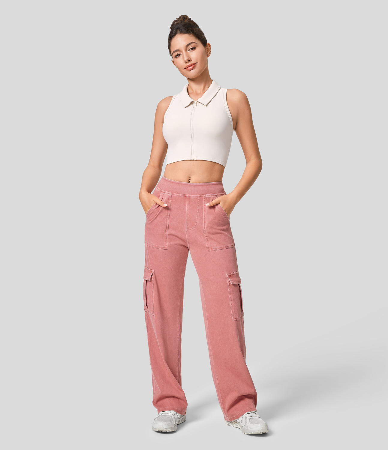 Halara HalaraMagicв„ў Mid Rise Multiple Pockets Straight Leg Colorful Stretchy Knit Casual Cargo Jeans - Rose Pink Denim
Halara HalaraMagicв„ў Mid Rise Multiple Pockets Straight Leg Colorful Stretchy Knit Casual Cargo Jeans - Rose Pink Denim