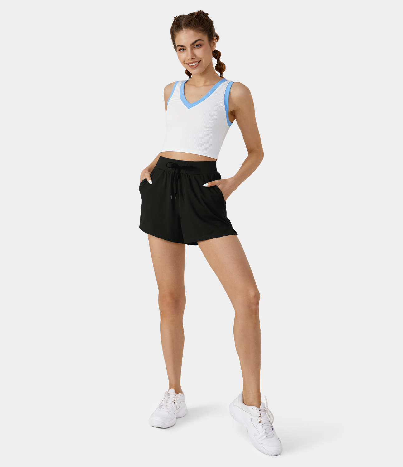 Halara High Waisted Drawstring Side Pocket Split Hem Casual Shorts 3" Gym Short - Black - booty shorts compression shorts yoga shorts
Halara High Waisted Drawstring Side Pocket Split Hem Casual Shorts 3" Gym Short - Black - booty shorts compression shorts yoga shorts