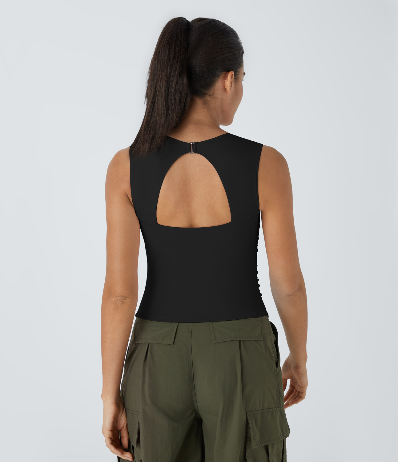 Halara Softlyzeroв„ў Airy Square Neck Backless Ruched Cool Touch Casual Tank Top-UPF50+ Tank Top - Black - golf tops halter top tunic tops
Halara Softlyzeroв„ў Airy Square Neck Backless Ruched Cool Touch Casual Tank Top-UPF50+ Tank Top - Black - golf tops halter top tunic tops