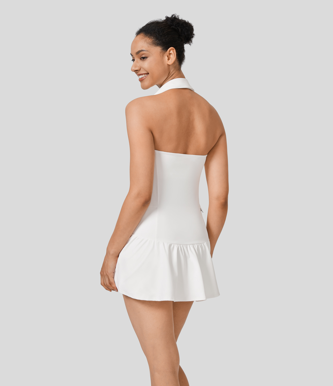Halara Halter Backless Ruffle Hem 2-Piece Pocket Micro Quick Dry Golf Active Dress-Golf Tee Pocket Workout Dress - White
Halara Halter Backless Ruffle Hem 2-Piece Pocket Micro Quick Dry Golf Active Dress-Golf Tee Pocket Workout Dress - White