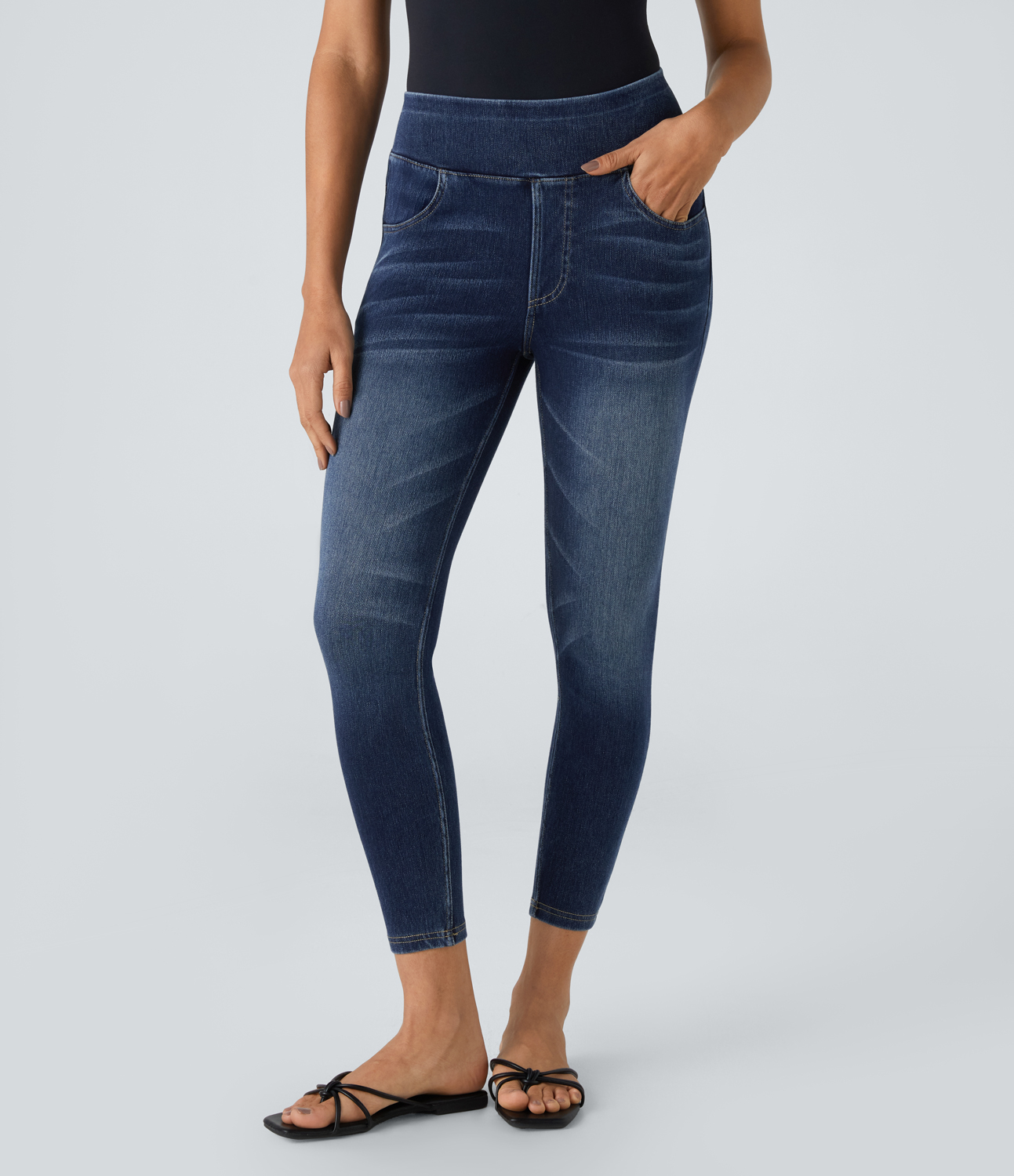 Halara HalaraMagicв„ў High Waisted Multiple Pockets Stretchy Knit Denim Casual Leggings - Bright Blue Denim
Halara HalaraMagicв„ў High Waisted Multiple Pockets Stretchy Knit Denim Casual Leggings - Bright Blue Denim