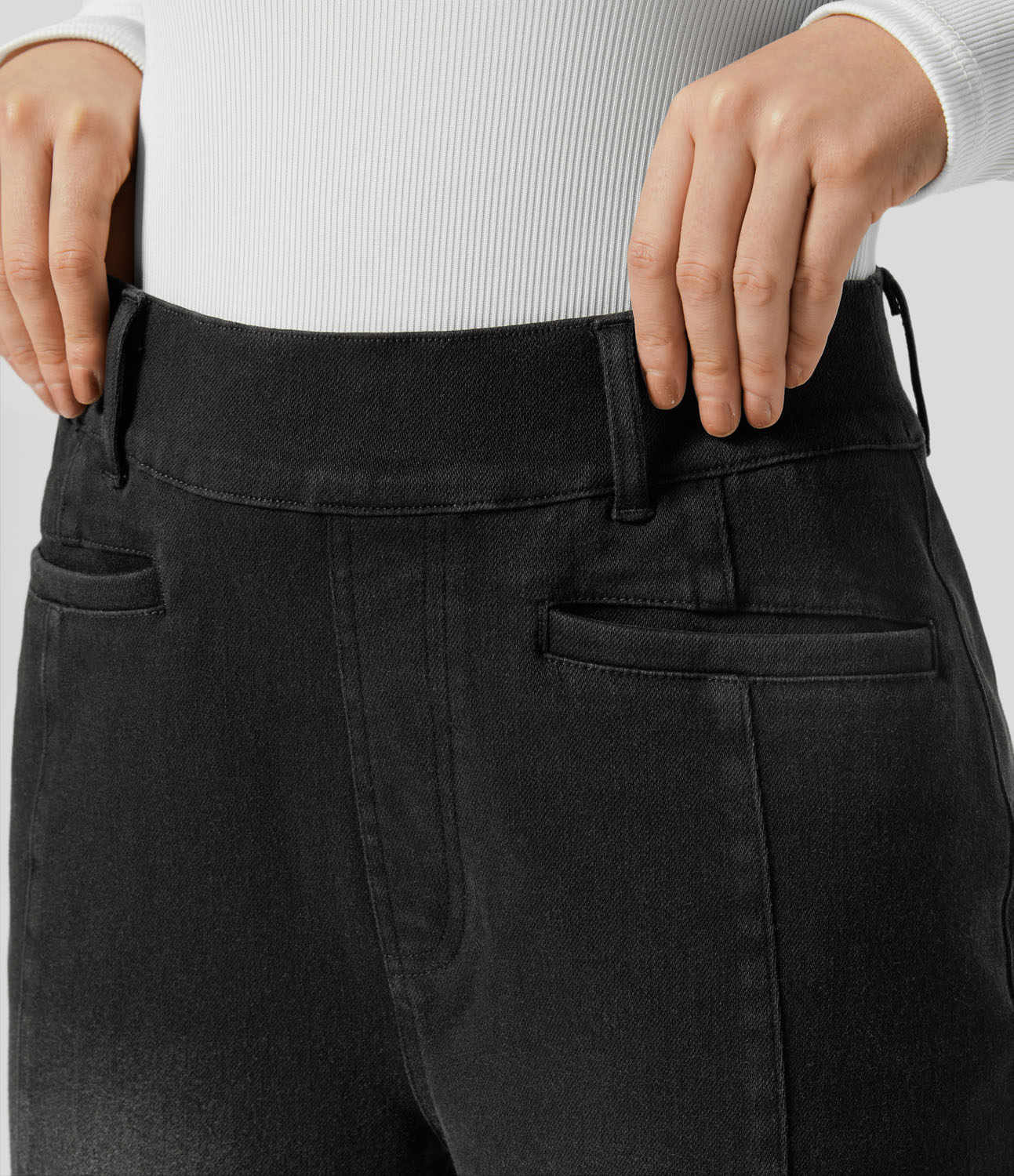Halara HalaraMagicв„ў Mid Rise Side Pocket Stretchy Knit Casual Tapered Mom Jeans - Black Cowboy Denim
Halara HalaraMagicв„ў Mid Rise Side Pocket Stretchy Knit Casual Tapered Mom Jeans - Black Cowboy Denim