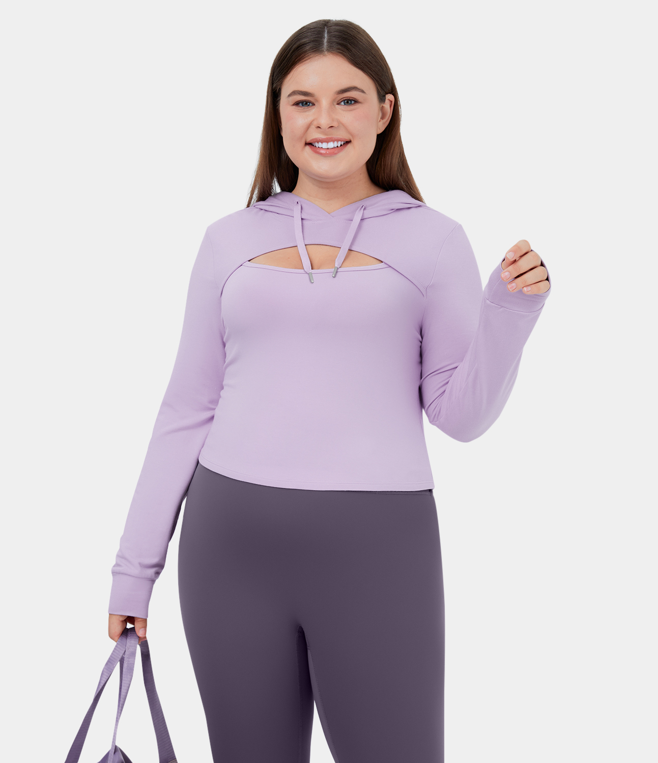 Halara Hooded Drawstring Cut Out Plus Size Cropped Casual Hoodie Sweatshirt - Misty Purple
Halara Hooded Drawstring Cut Out Plus Size Cropped Casual Hoodie Sweatshirt - Misty Purple