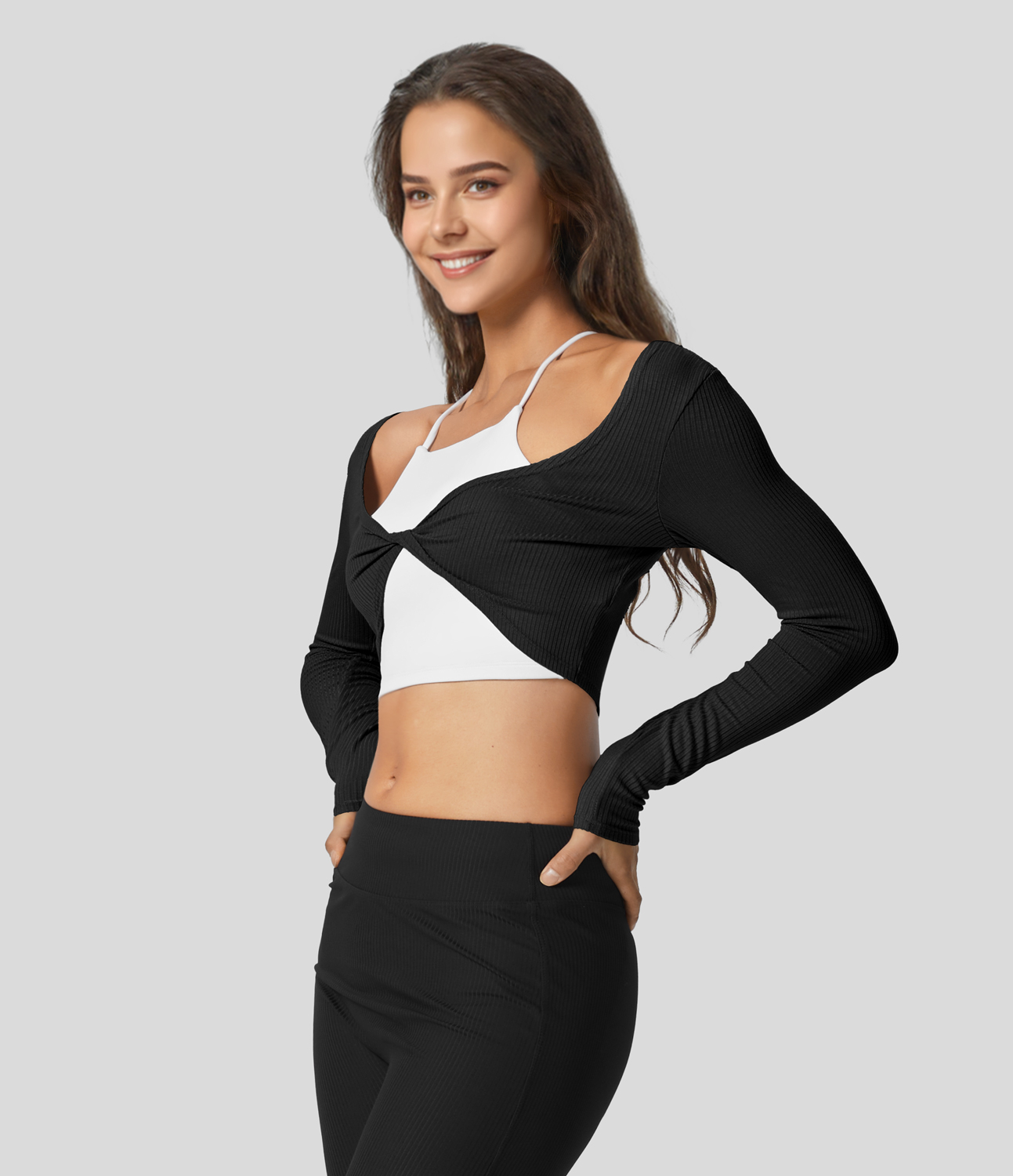 Halara Twisted Long Sleeve Cropped Casual Top Tank Top - Black - golf tops halter top tunic tops sleeveless tops backless top
Halara Twisted Long Sleeve Cropped Casual Top Tank Top - Black - golf tops halter top tunic tops sleeveless tops backless top