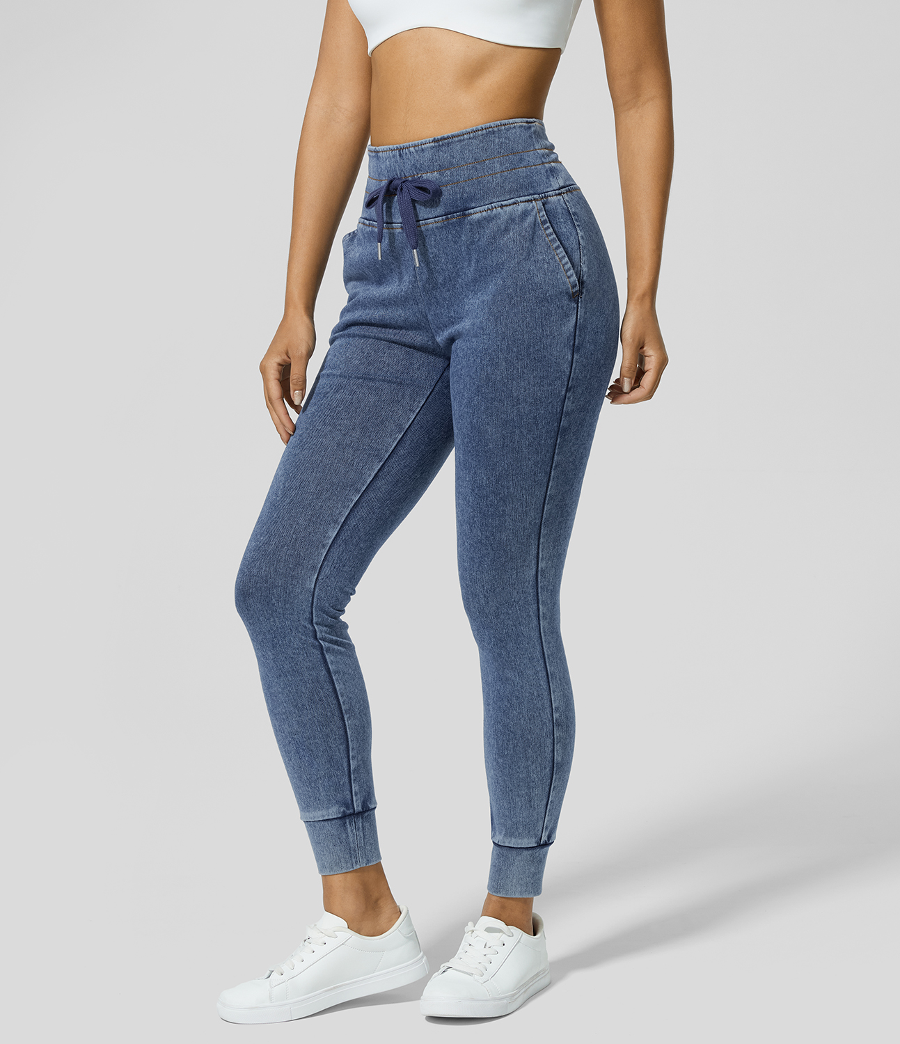 Halara HalaraMagicв„ў High Waisted Drawstring Side Pocket Washed Stretchy Knit Casual Jeans - Washed Denim Navy Blue
Halara HalaraMagicв„ў High Waisted Drawstring Side Pocket Washed Stretchy Knit Casual Jeans - Washed Denim Navy Blue