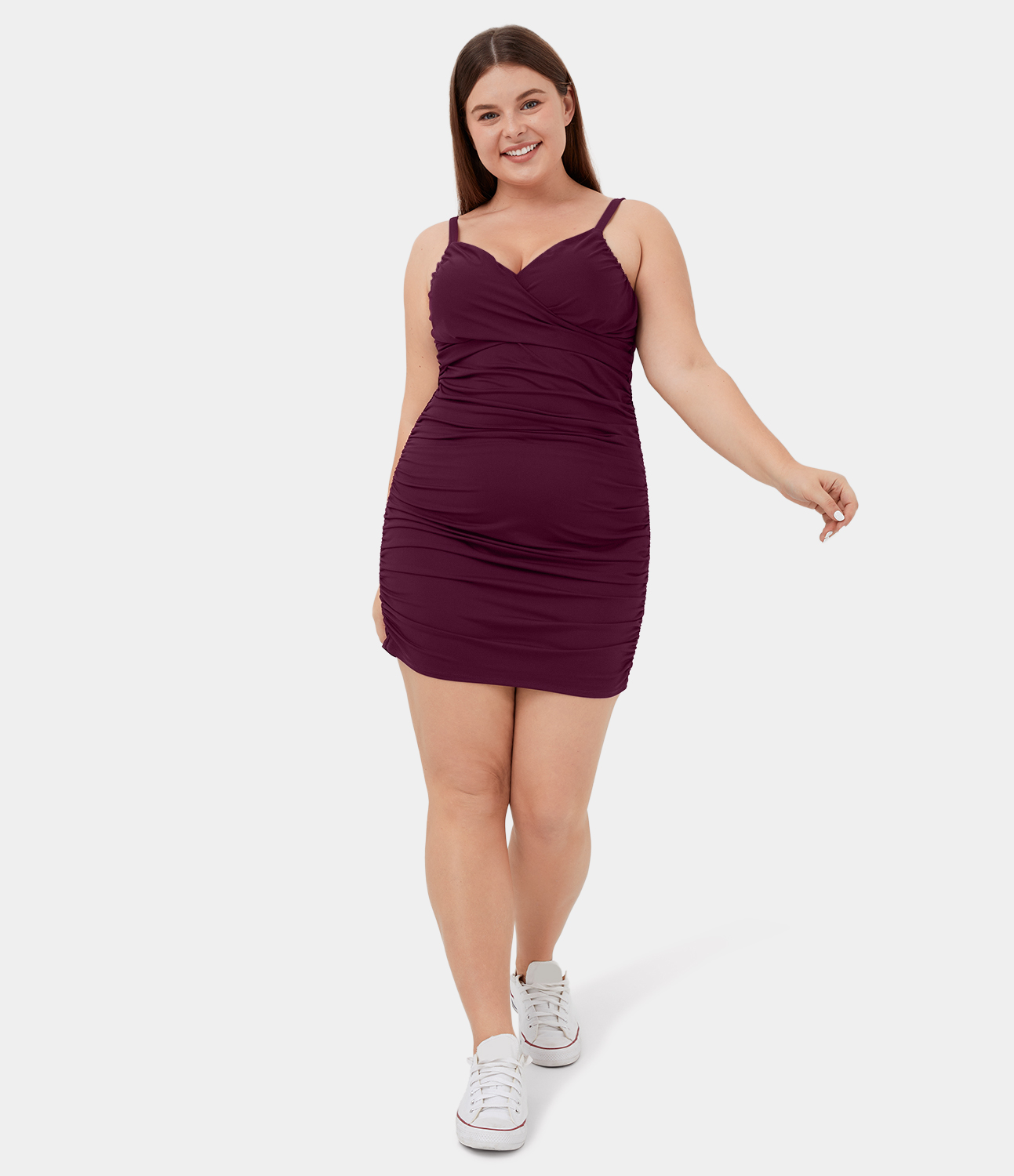 Halara Deep V Neck Adjustable Strap Backless Ruched Plus Size Bodycon Mini Casual Dress Plus Size Dress - Dark Crimson
Halara Deep V Neck Adjustable Strap Backless Ruched Plus Size Bodycon Mini Casual Dress Plus Size Dress - Dark Crimson