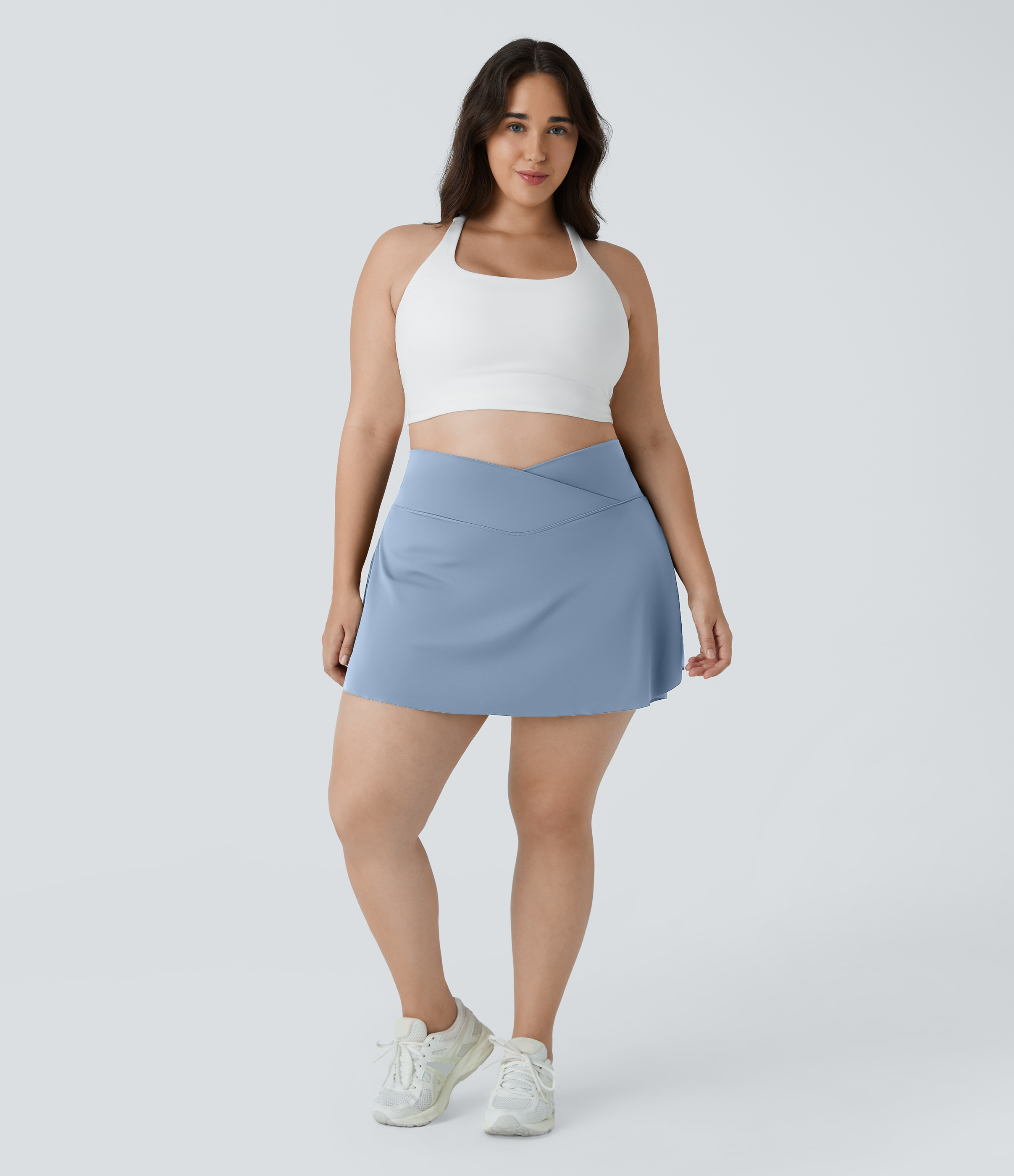 Halara Everyday Cloudfulв„ў Air Fabric Crossover Side Pocket 2-in-1 Cool Touch Tennis Plus Size Skirt-Lucid  - Bel Air Blue - 3X 