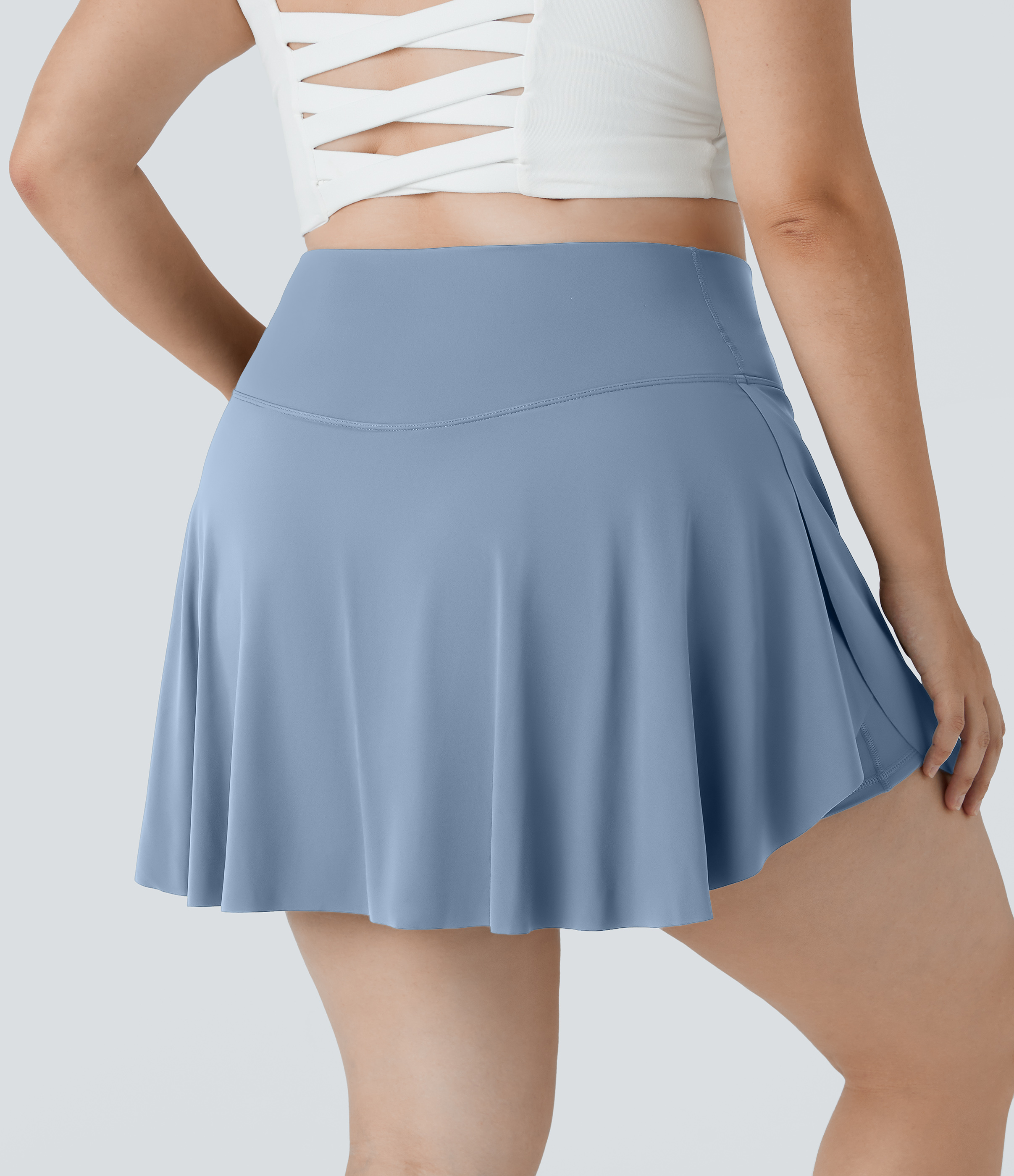 Halara Everyday Cloudfulв„ў Air Fabric Crossover Side Pocket 2-in-1 Cool Touch Tennis Plus Size Skirt-Lucid  - Bel Air Blue - 3X 