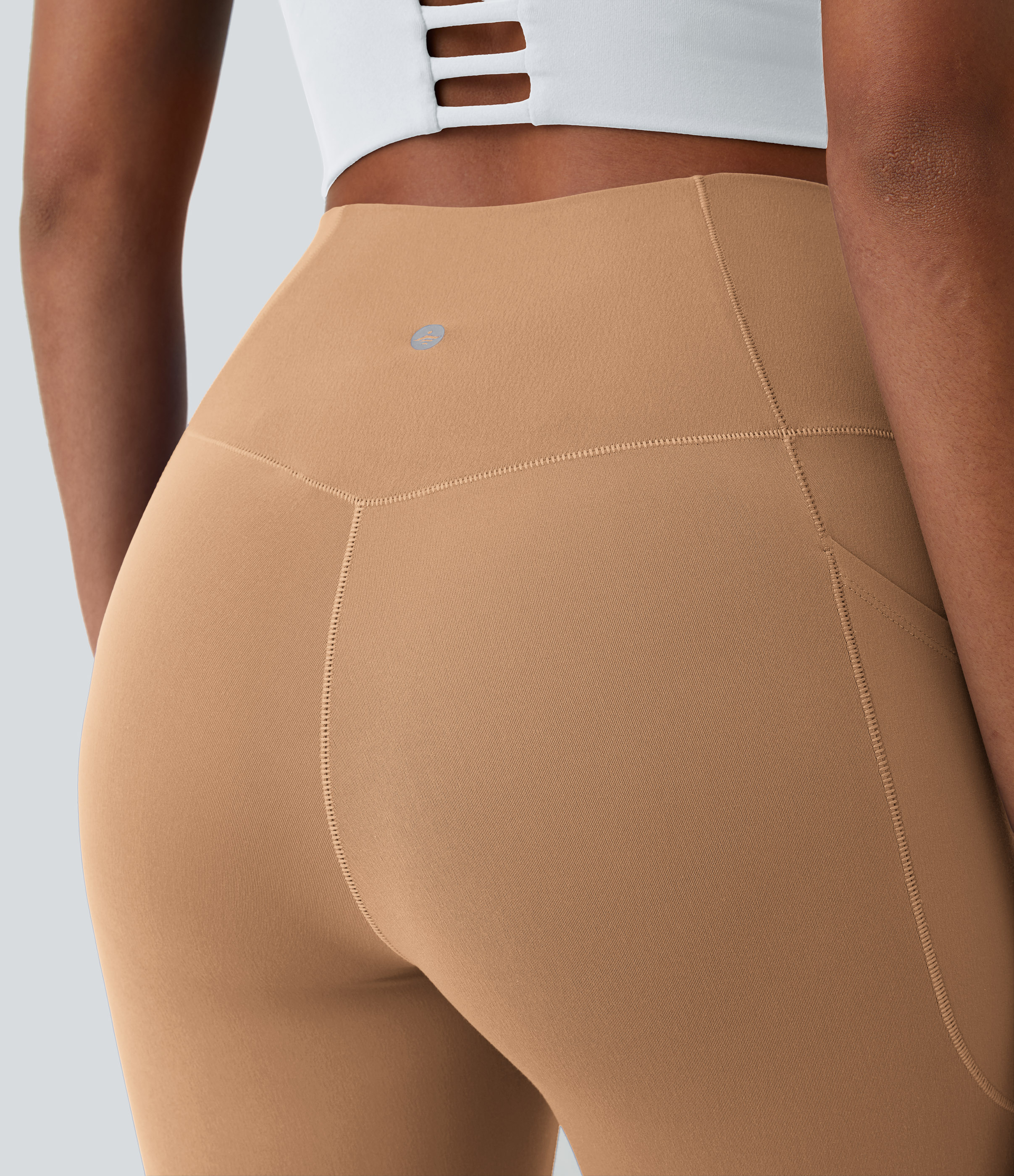 Halara Softlyzeroв„ў Crossover Pocket Plain Leggings-UPF50+  - Butterum - S(7/8) gym leggings leggings with pockets leggings with butt lift 