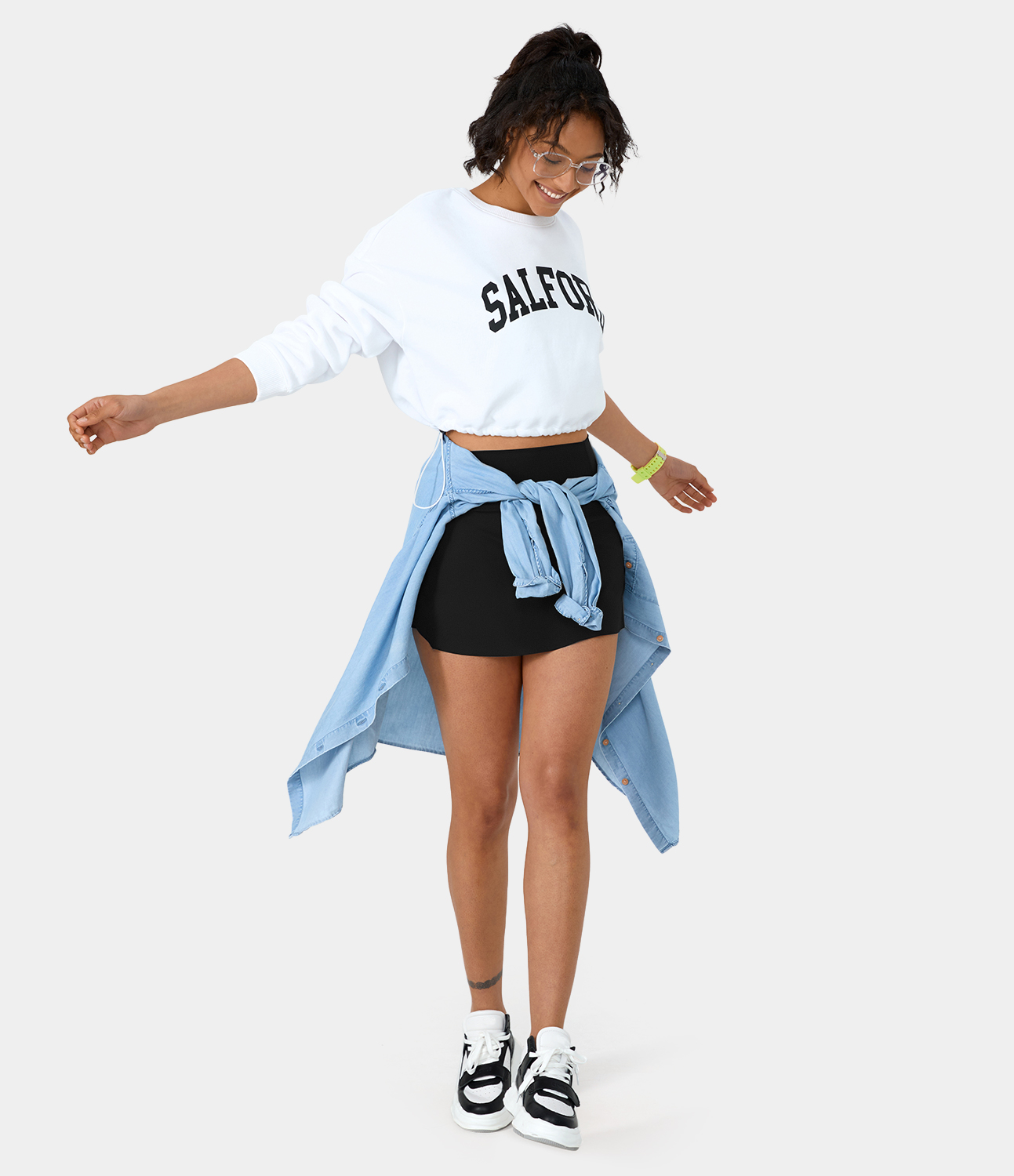 Halara Plain 2-in-1 Back Waistband Pocket Dance Skirt  - Black - L midi skirt a line skirt golfing skirt pleated tennis skirt cute skirts 