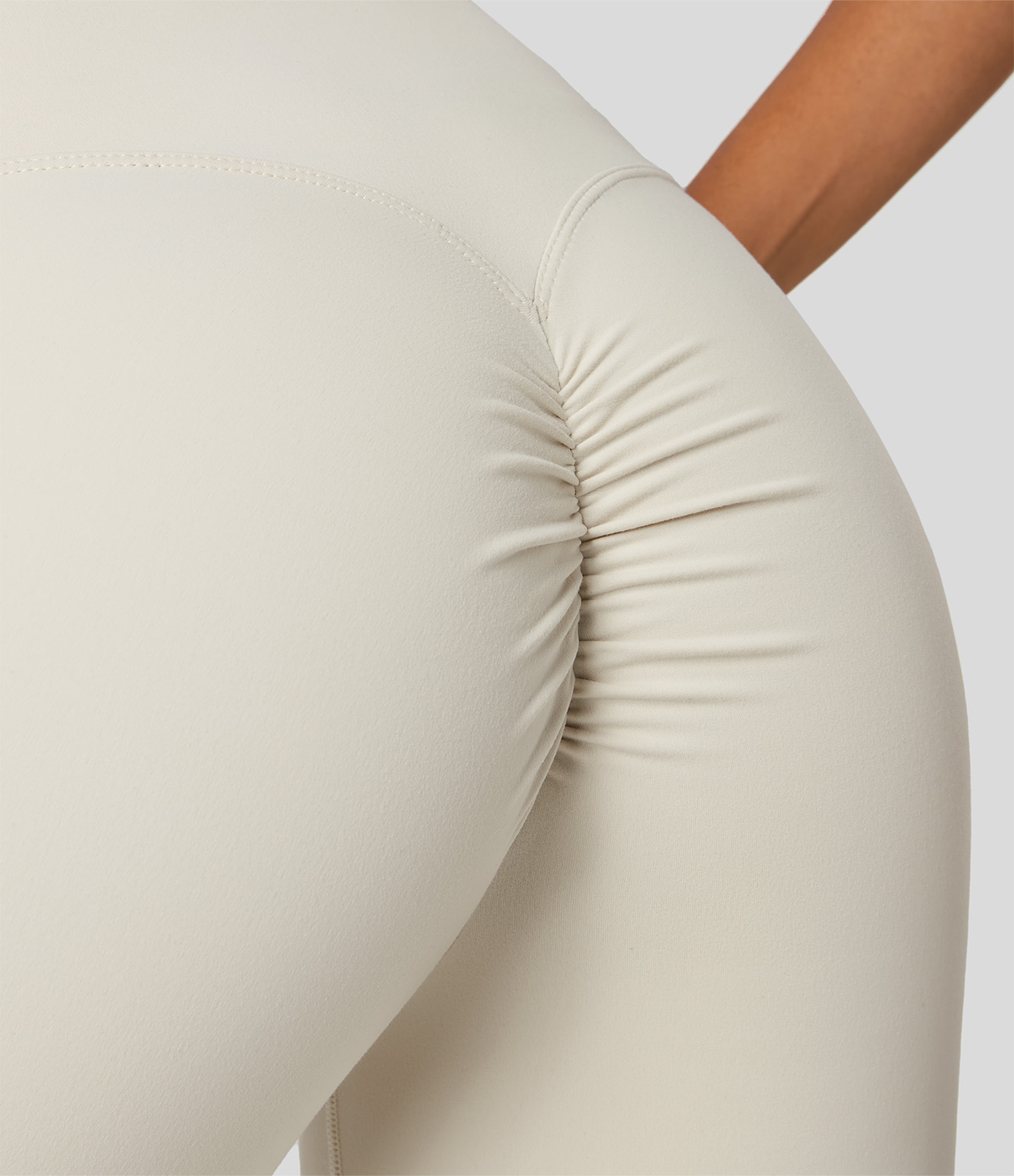 Halara Mid Rise Drawstring Ruched 7/8 Yoga Leggings  - Arctic Wolf - XS 