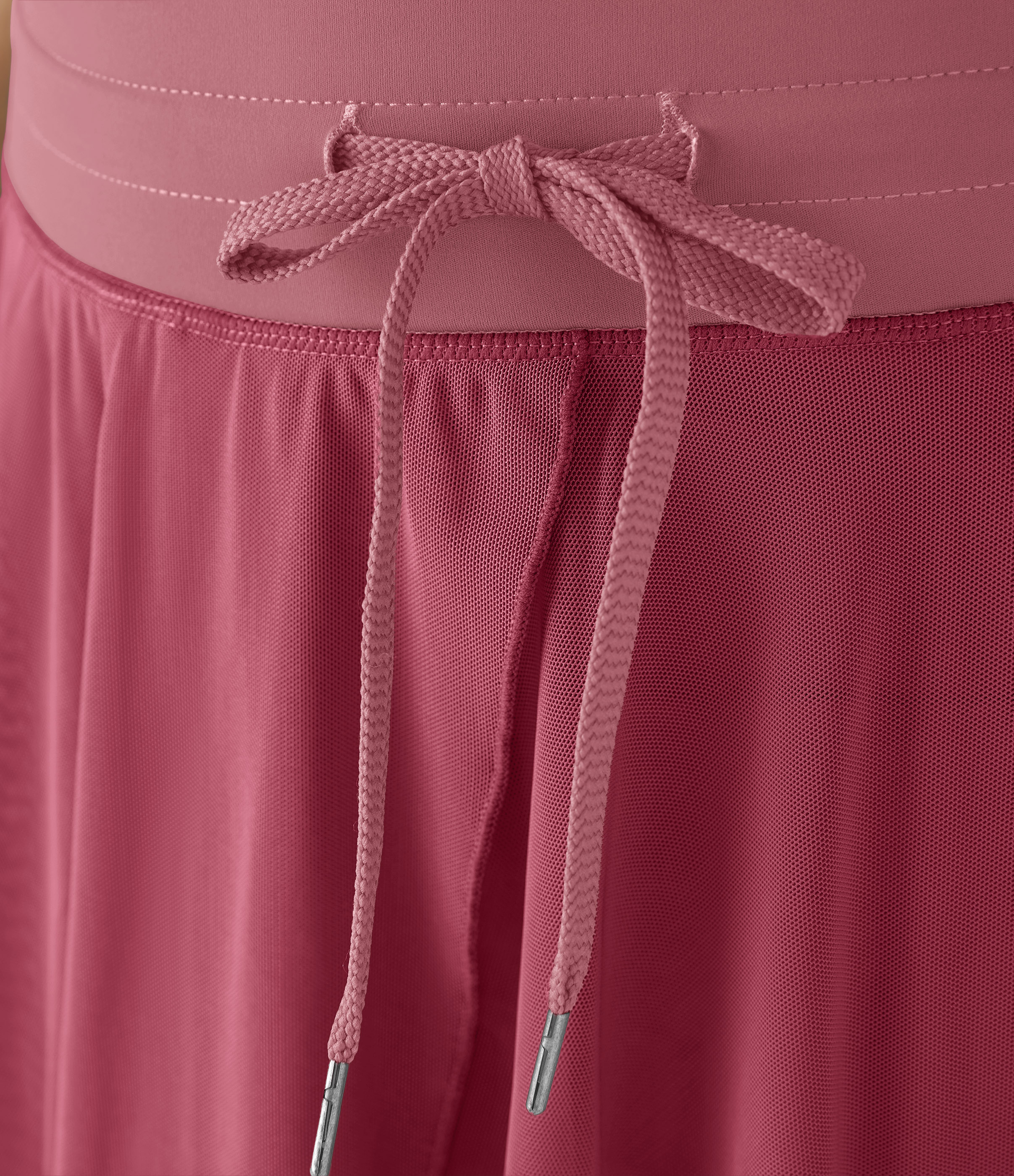 Halara High Waisted Drawstring Contrast Mesh 2-in-1 Side Pocket Flowy Mini Flare Casual Skirt  - Baroque Rose - XS midi skirt a line skirt 