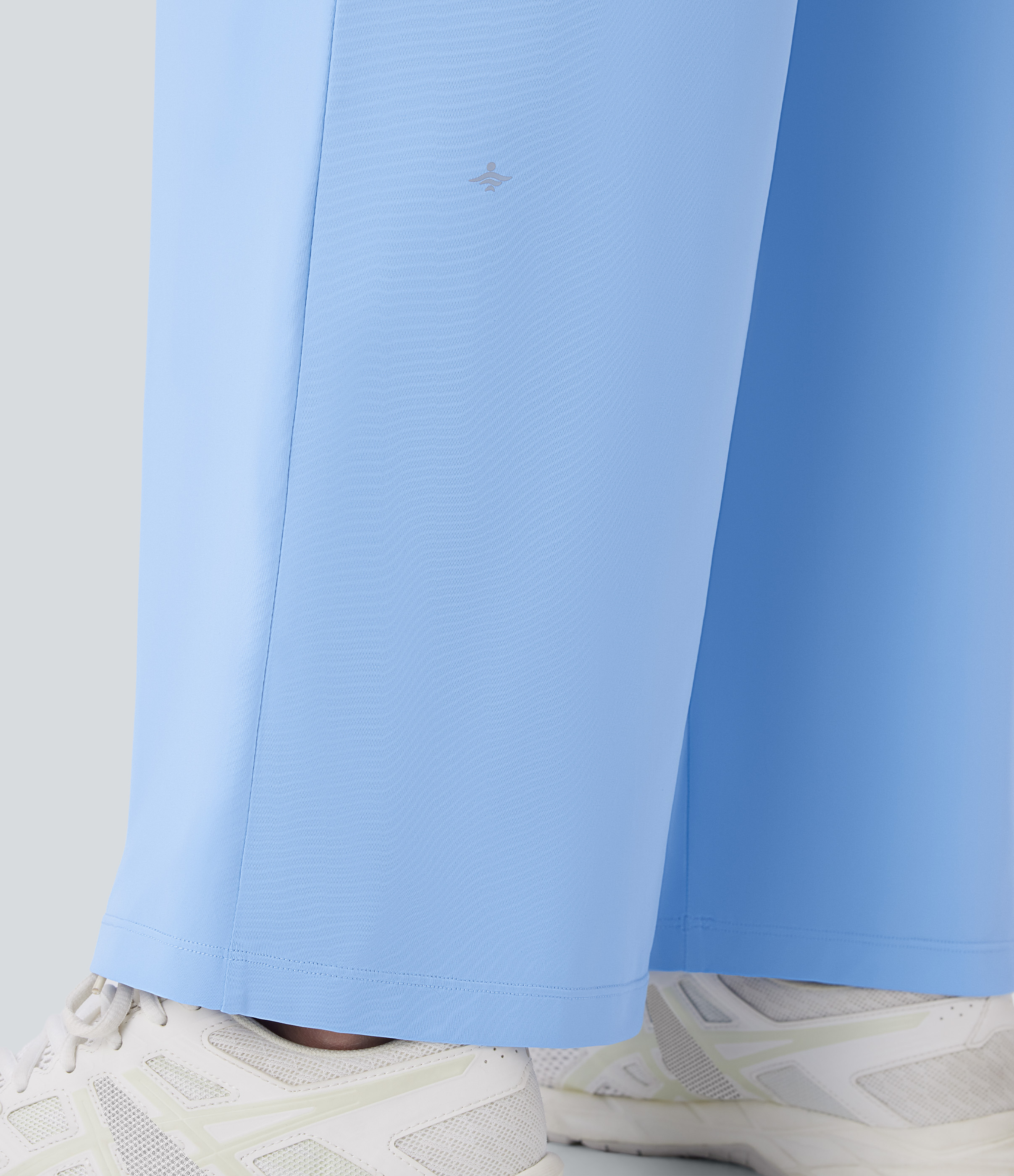 Halara High Waisted Drawstring Frill Side Pocket Straight Leg Yoga Pants  - Sky Blue - L(regular) 