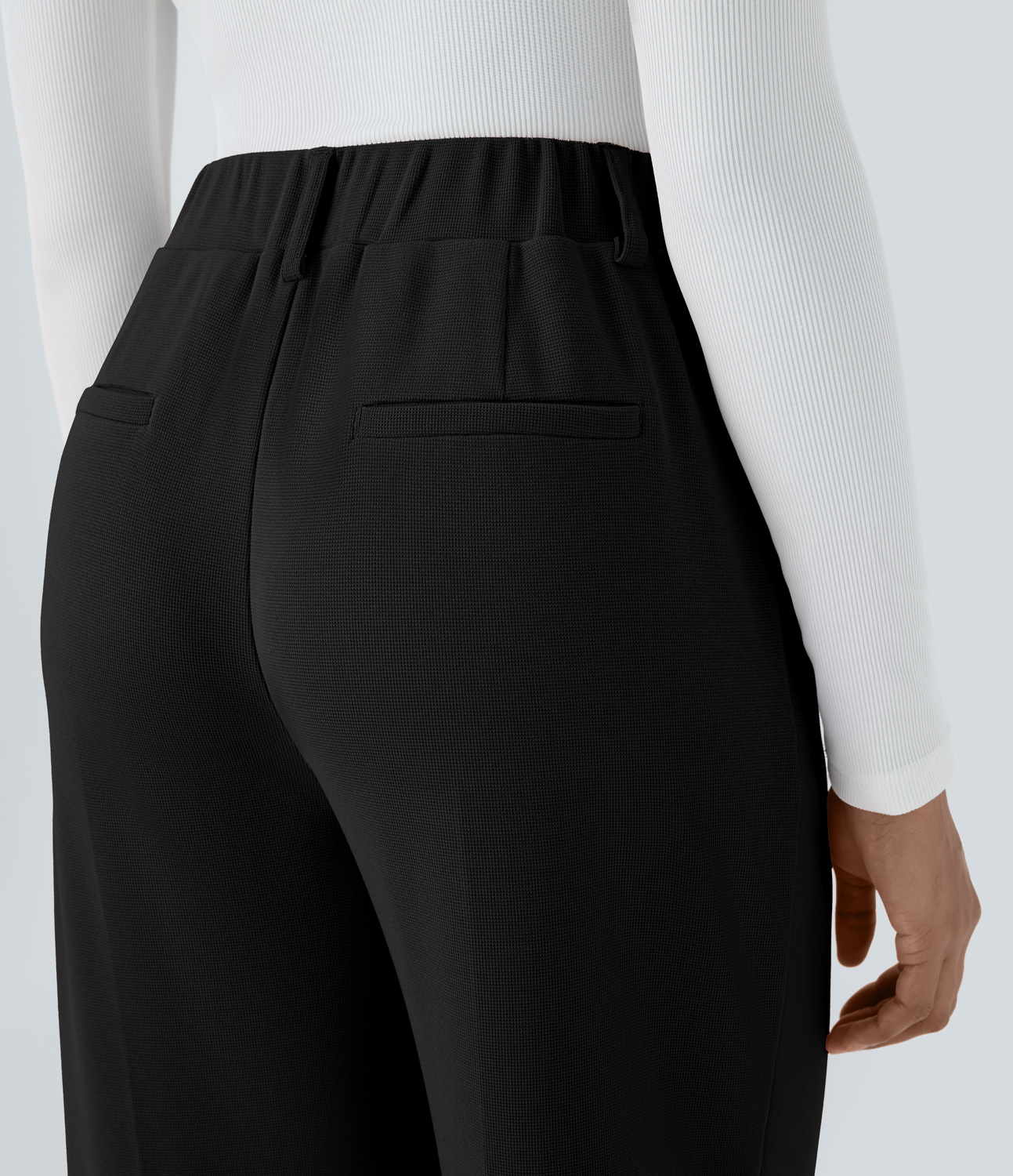 Halara Halara Flexв„ў High Waisted Side Pocket Waffle Work Pants  - Black - M(regular) sweatpants jogger pants stacked sweatpants cargo joggers 