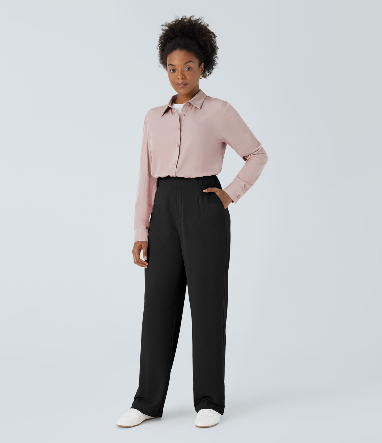 Halara Halara Flexв„ў High Waisted Side Pocket Waffle Work Pants  - Black - M(regular) sweatpants jogger pants stacked sweatpants cargo joggers 