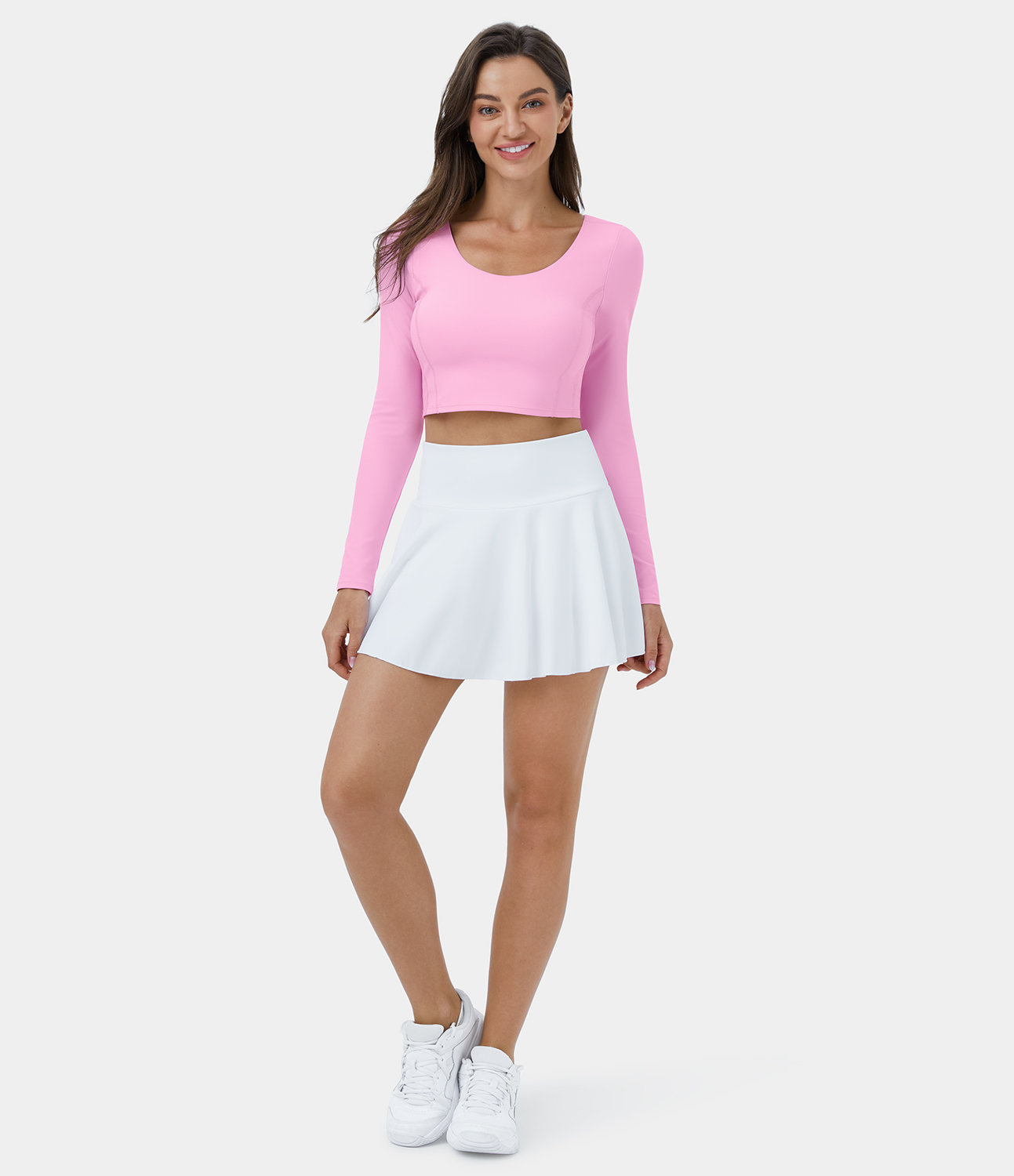 

Halara Softlyzeroв„ў Plush Long Sleeve Adjustable Buckle Cropped Yoga Sports Top - Nosegay