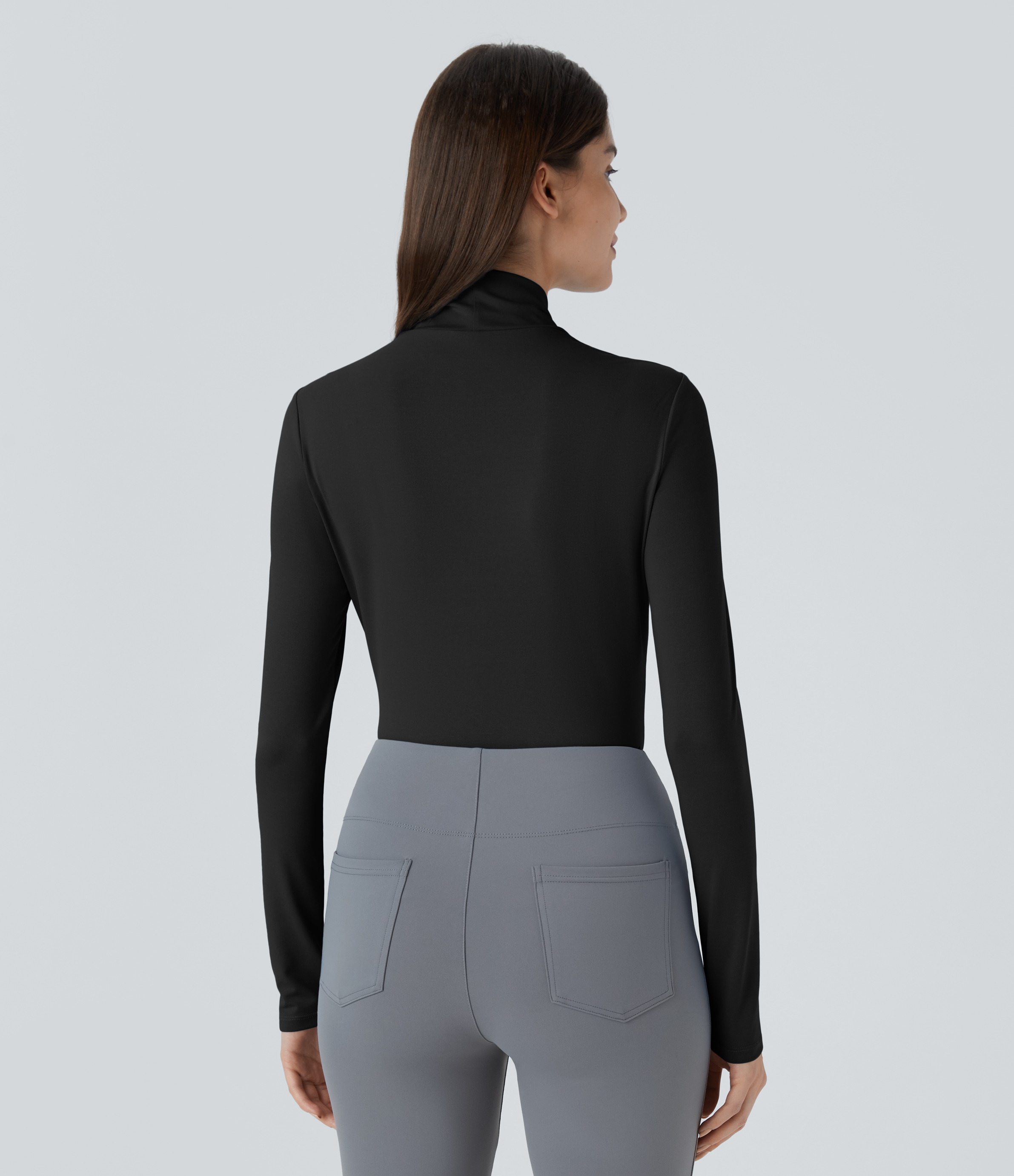 Halara Twisted Cut Out Neck Long Sleeve Curved Hem Work Top Tank Top - Black - XL golf tops halter top tunic tops sleeveless tops 