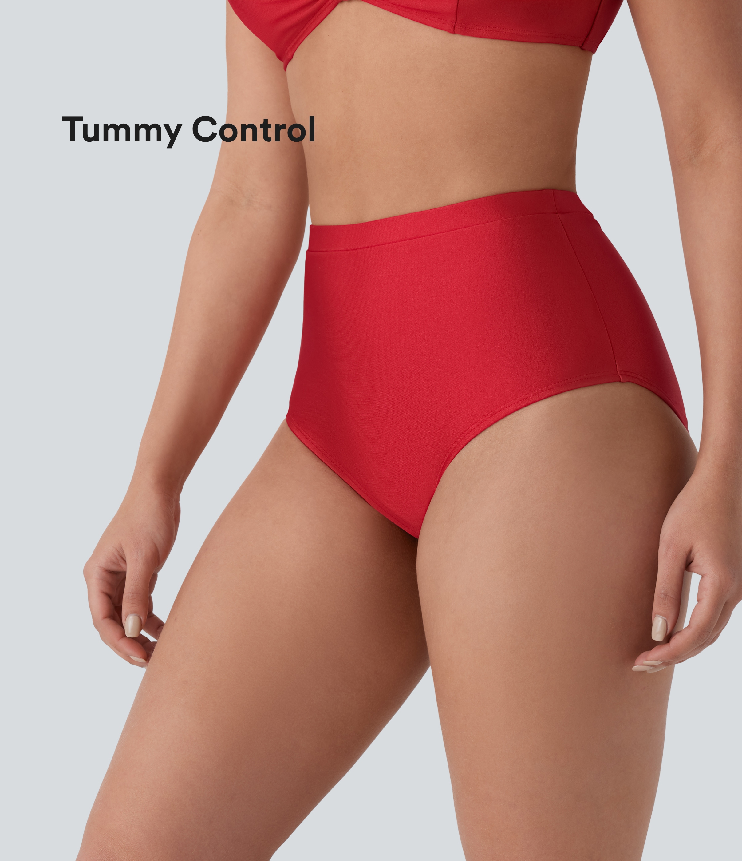 Traje baño bikini tiro alto control abdomen