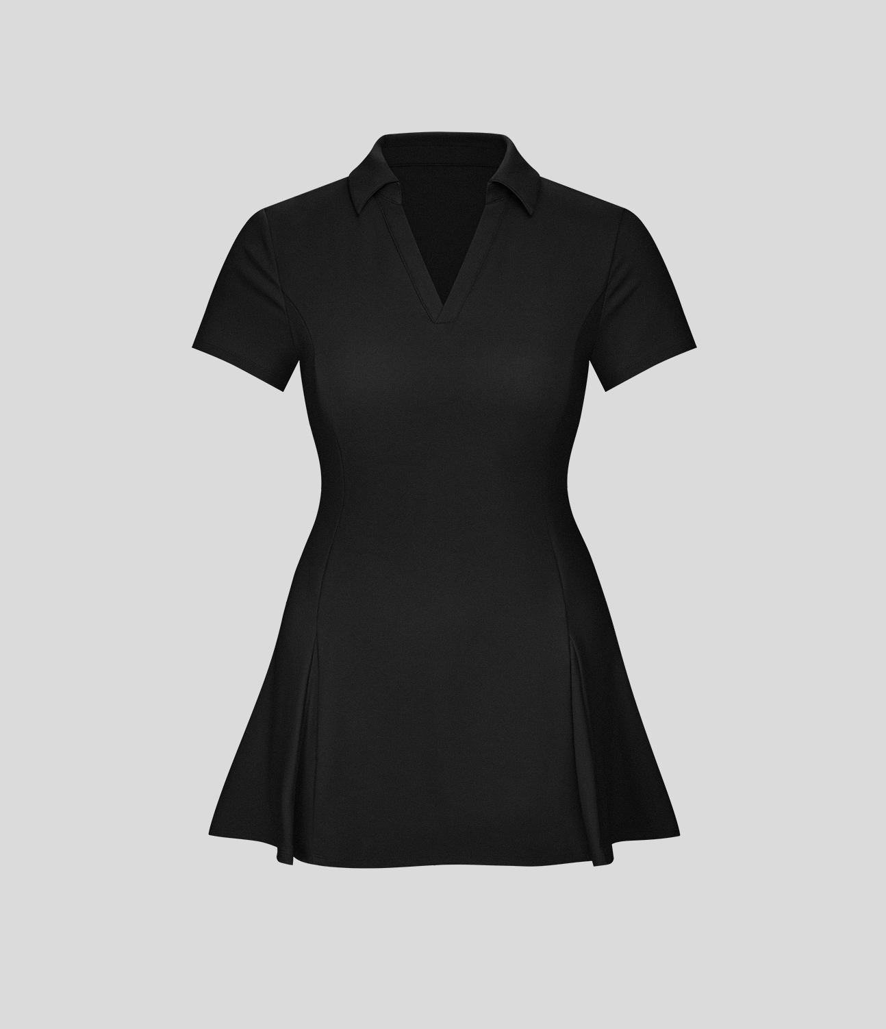 Halara Softlyzeroв„ў Airy Collar 2-Piece Pocket Cool Touch Mini Flare Golf Active Dress-Golf Tee Pocket Workout Dress - Black - L 