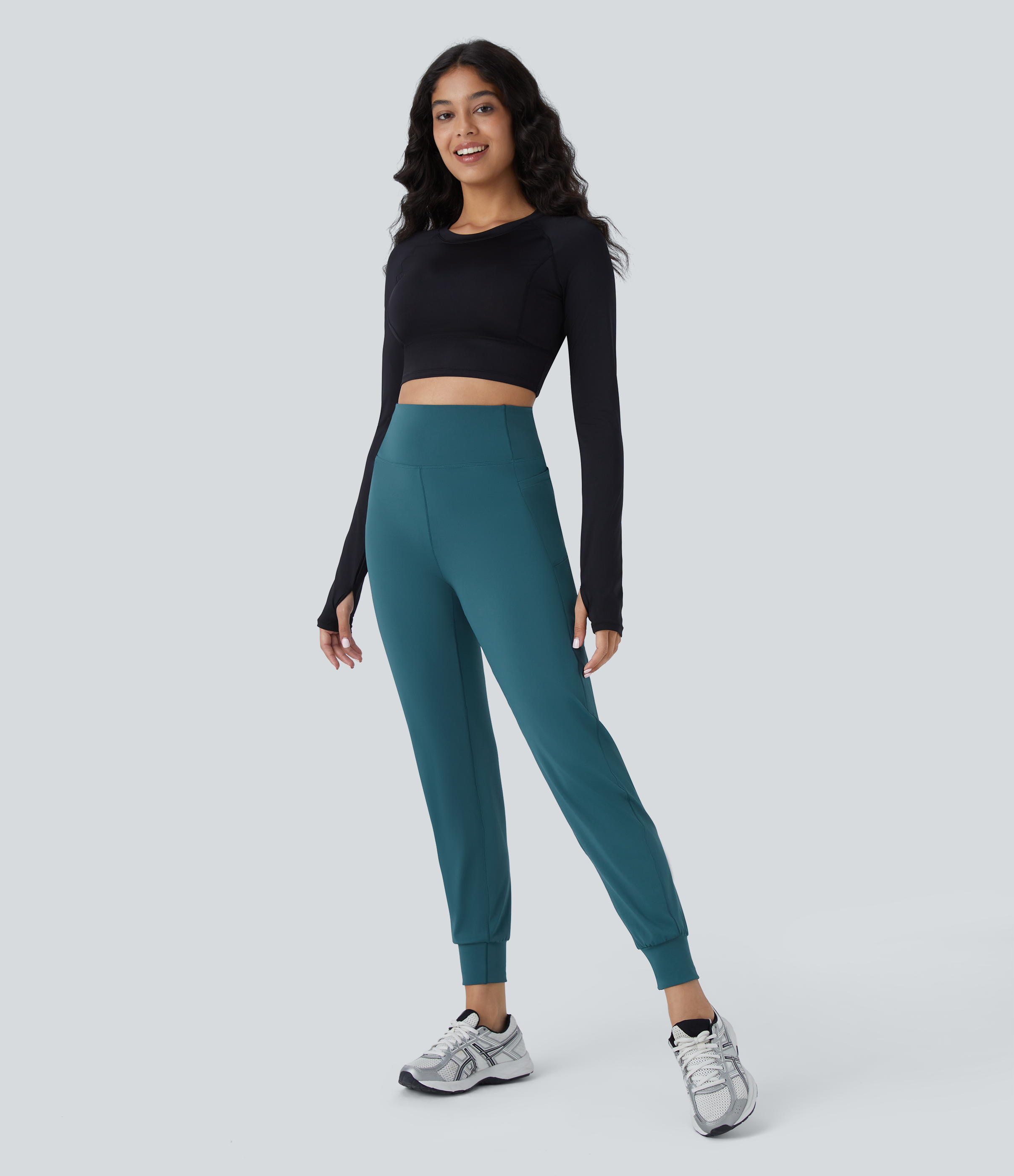 Halara SoCinched High Waisted Tummy Control Side Pocket Quick Dry Running Joggers  - Dragonfly - XS(regular) 