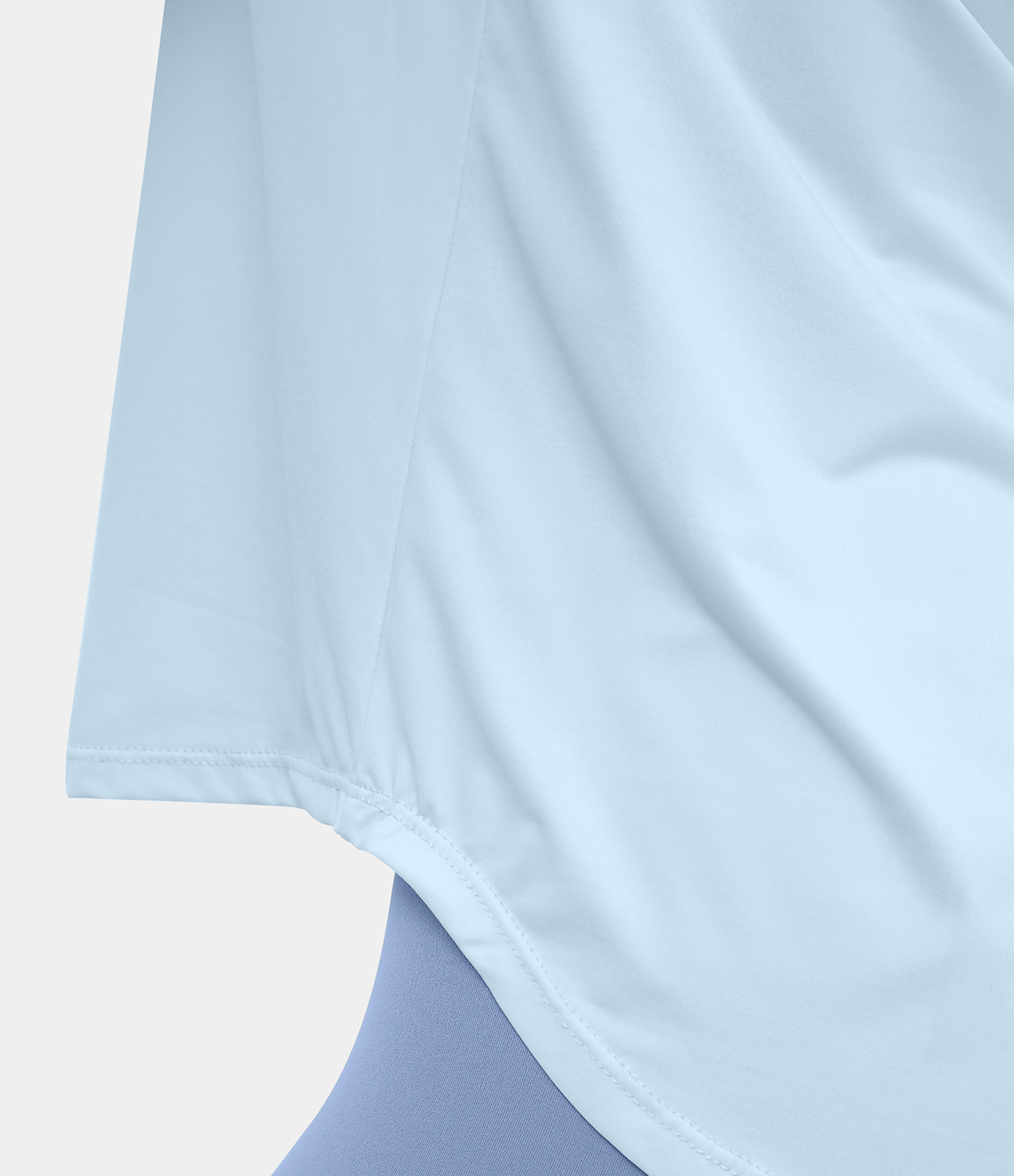 Halara Round Neck Short Sleeve Crisscross Split Tie Back Yoga Sports Top  - Saltwater Slide - XL 