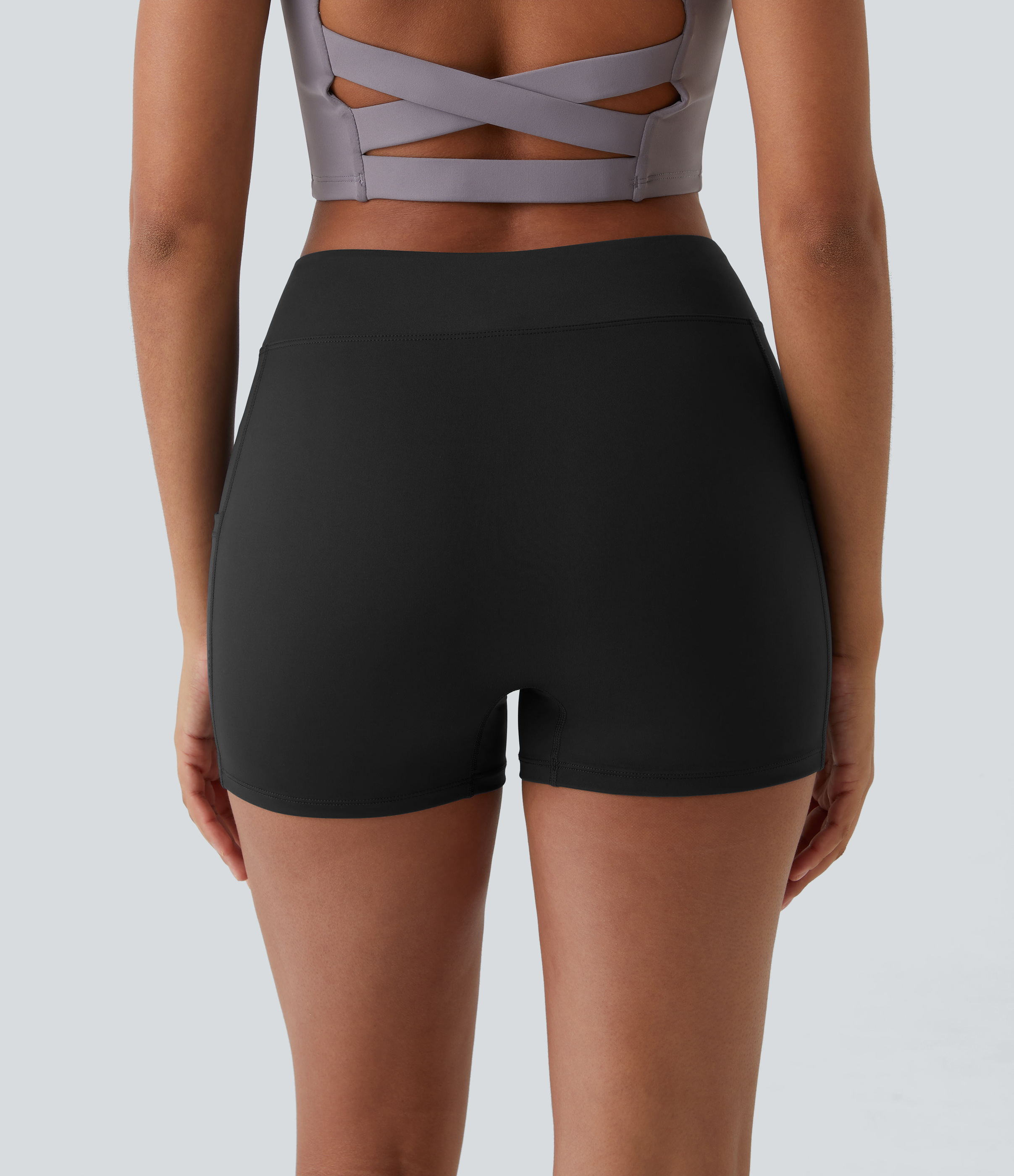 Halara Cloudfulв„ў Air Fabric High Waisted Side Pocket Plain Cool Touch Yoga Shorts 3.5