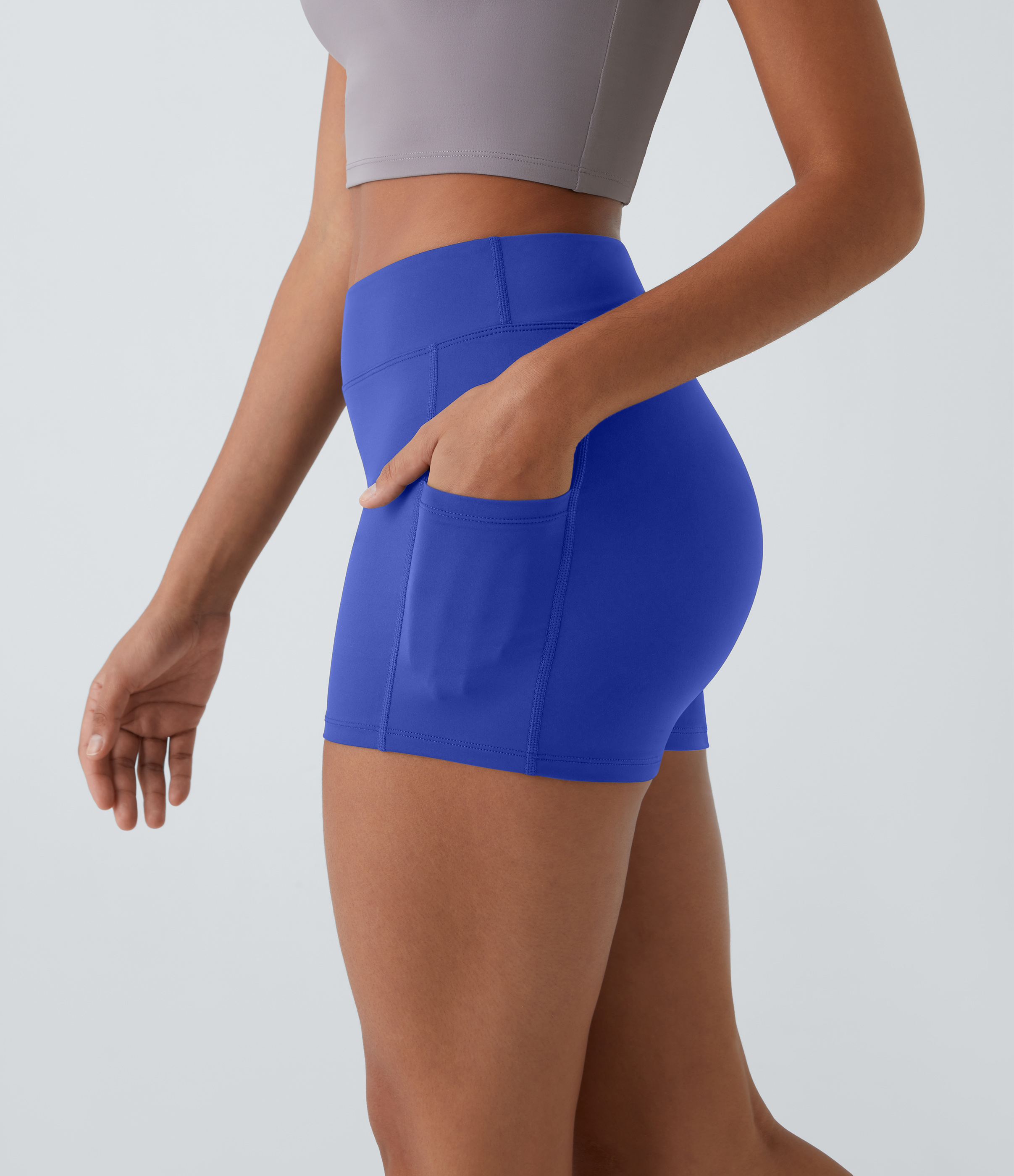 Halara Cloudfulв„ў Air Fabric High Waisted Side Pocket Plain Cool Touch Yoga Shorts 3.5