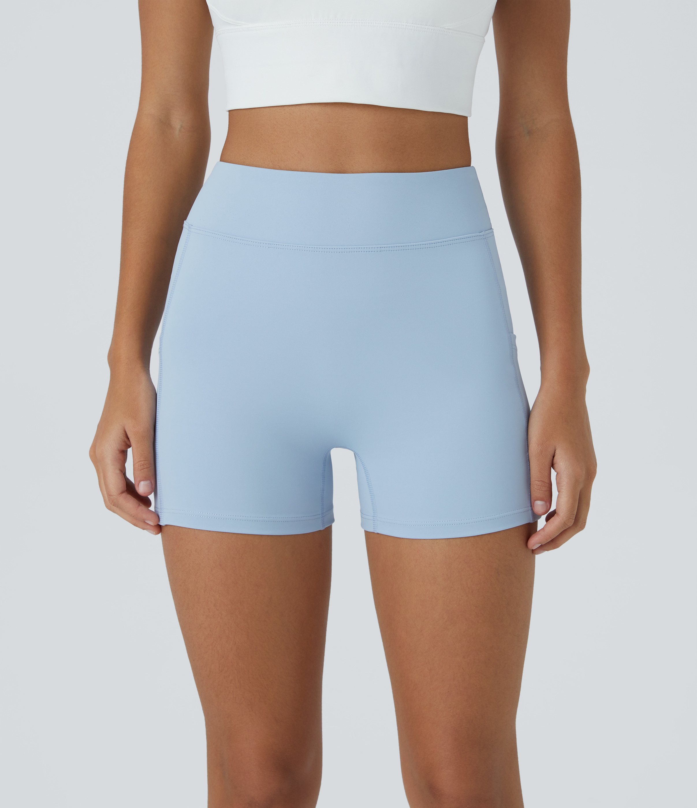 Halara Cloudfulв„ў Air Fabric High Waisted Side Pocket Plain Cool Touch Yoga Shorts 3.5