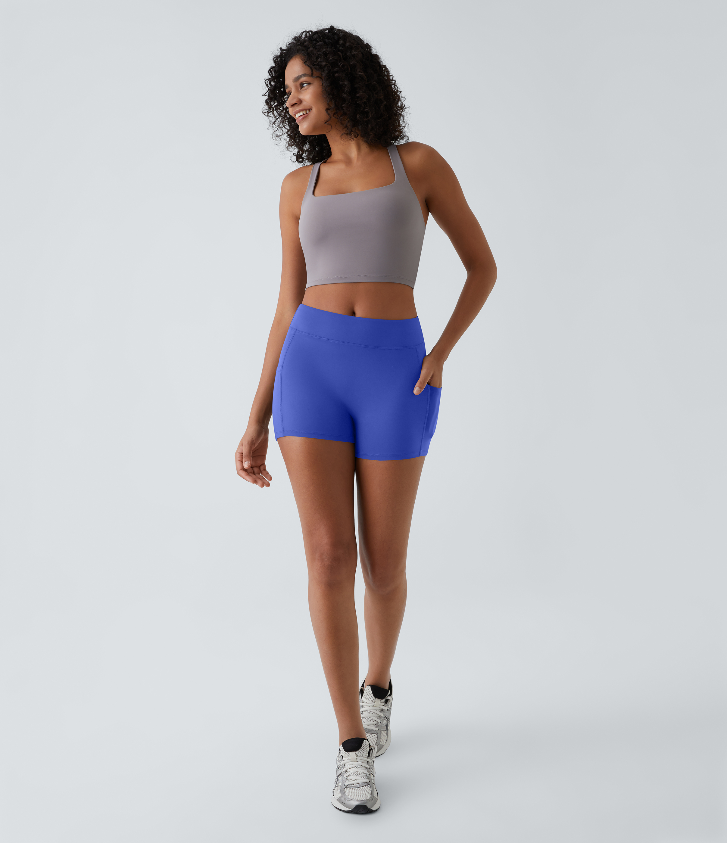 Halara Cloudfulв„ў Air Fabric High Waisted Side Pocket Plain Cool Touch Yoga Shorts 3.5