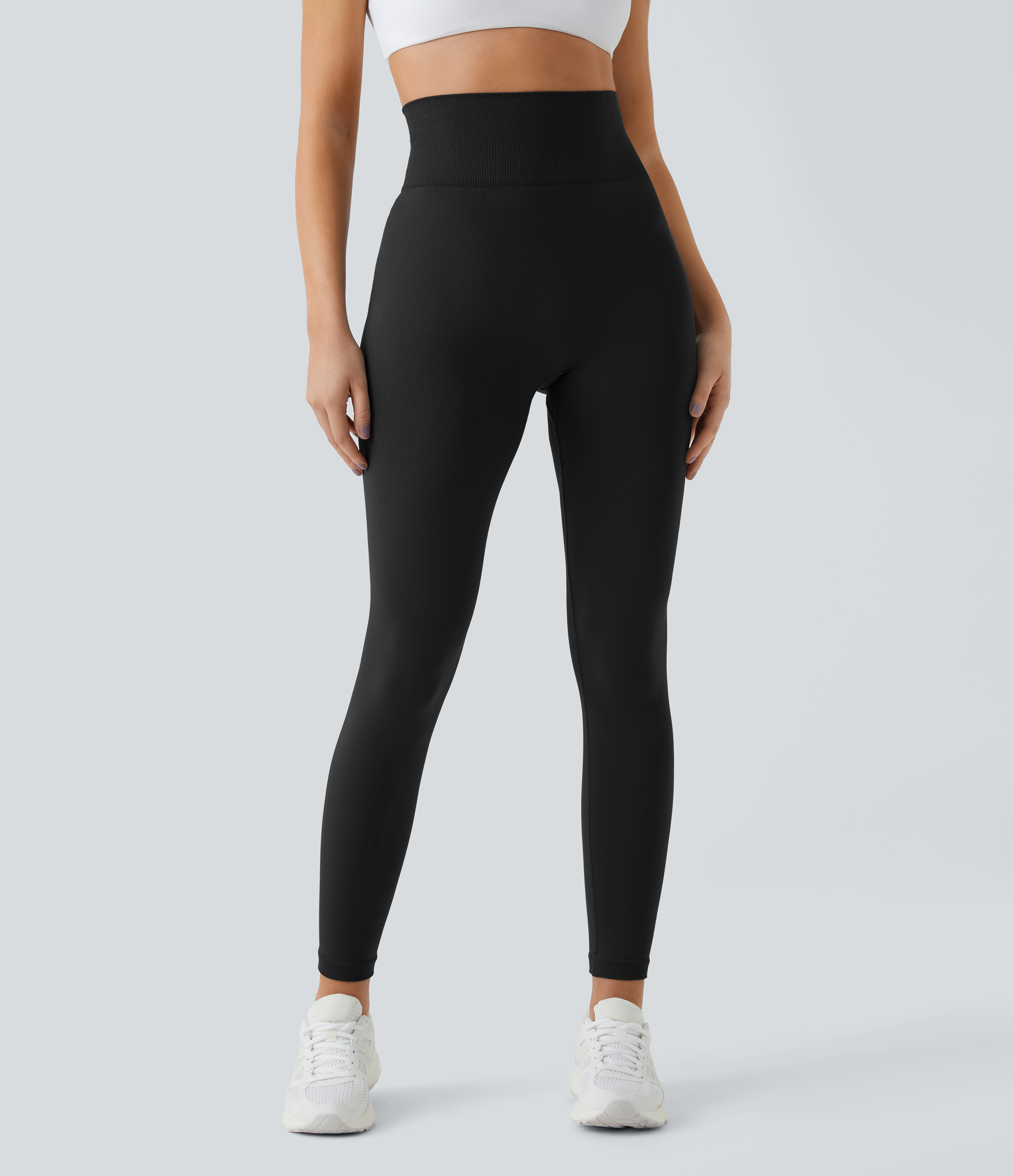 Halara Seamless Flow High Waisted Plain Butt Lifting Leggings  - Black - L(full_length) gym leggings leggings with pockets 