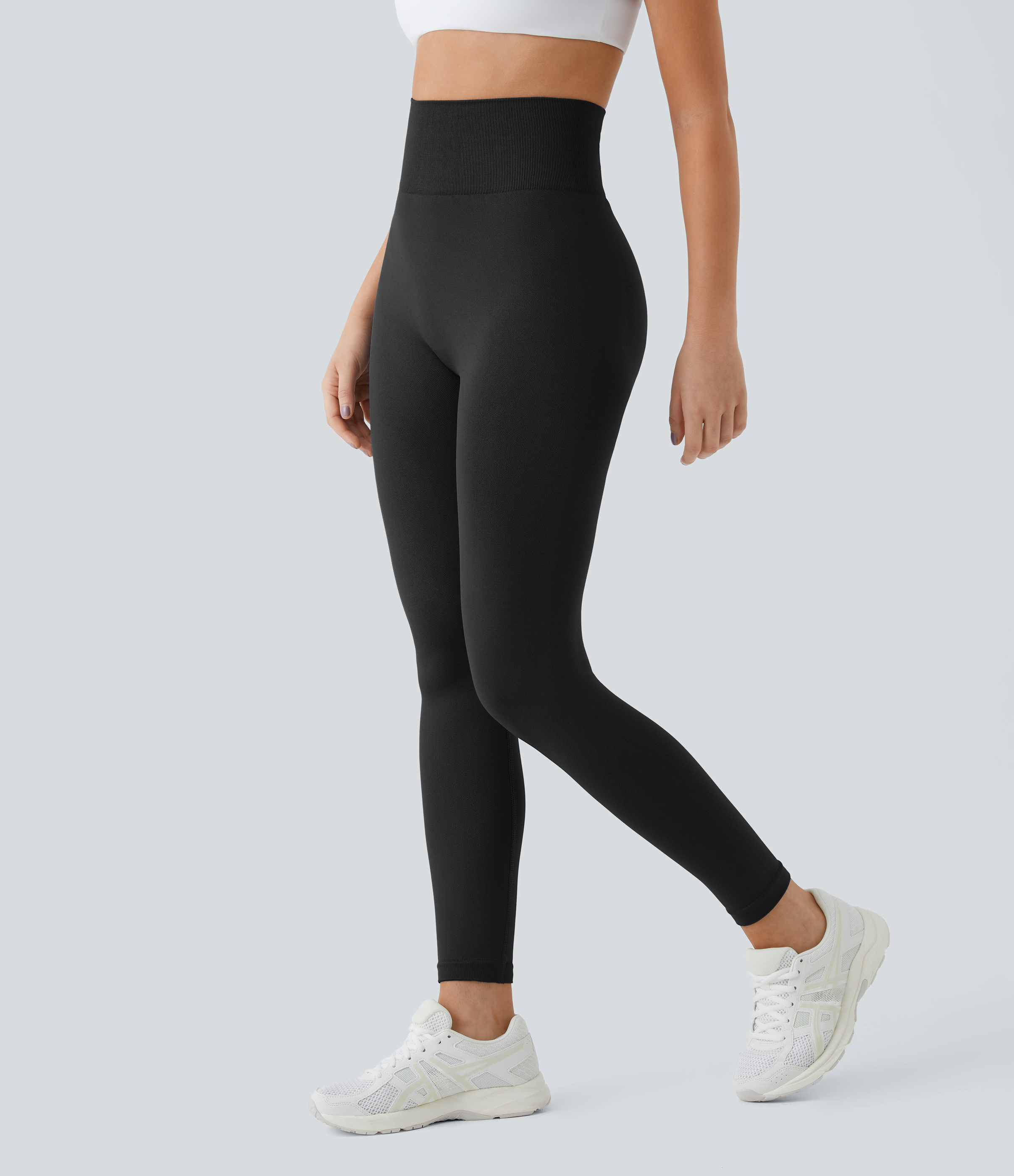 Halara Seamless Flow High Waisted Plain Butt Lifting Leggings  - Black - L(full_length) gym leggings leggings with pockets 