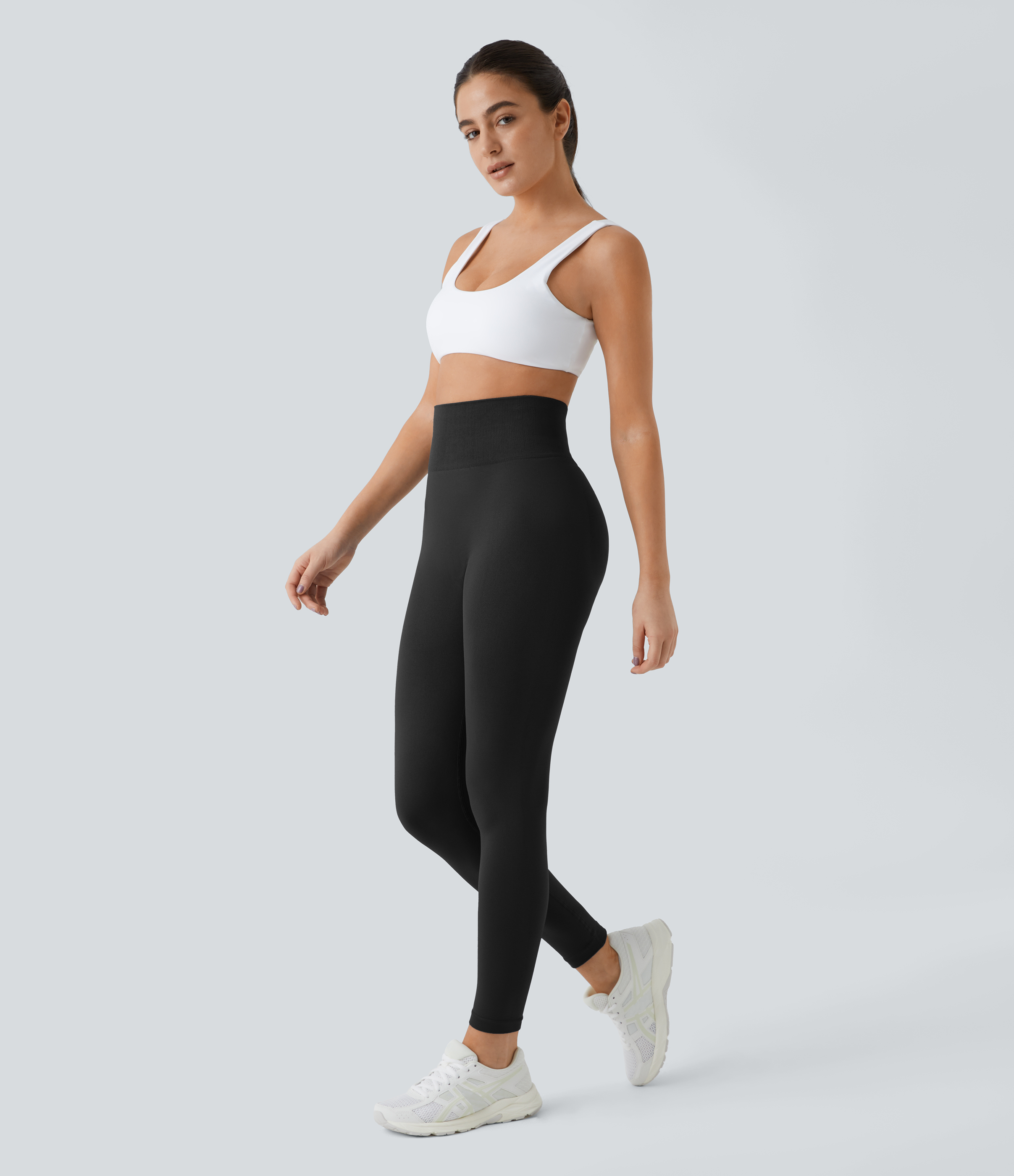Halara Seamless Flow High Waisted Plain Butt Lifting Leggings  - Black - L(full_length) gym leggings leggings with pockets 