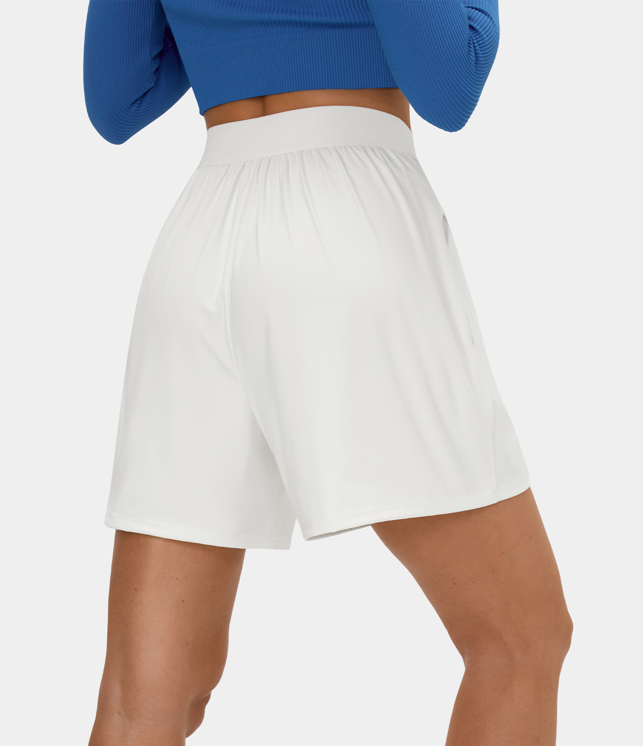 Halara Crossover High Waisted Cut Out Side Pocket Casual Shorts 5