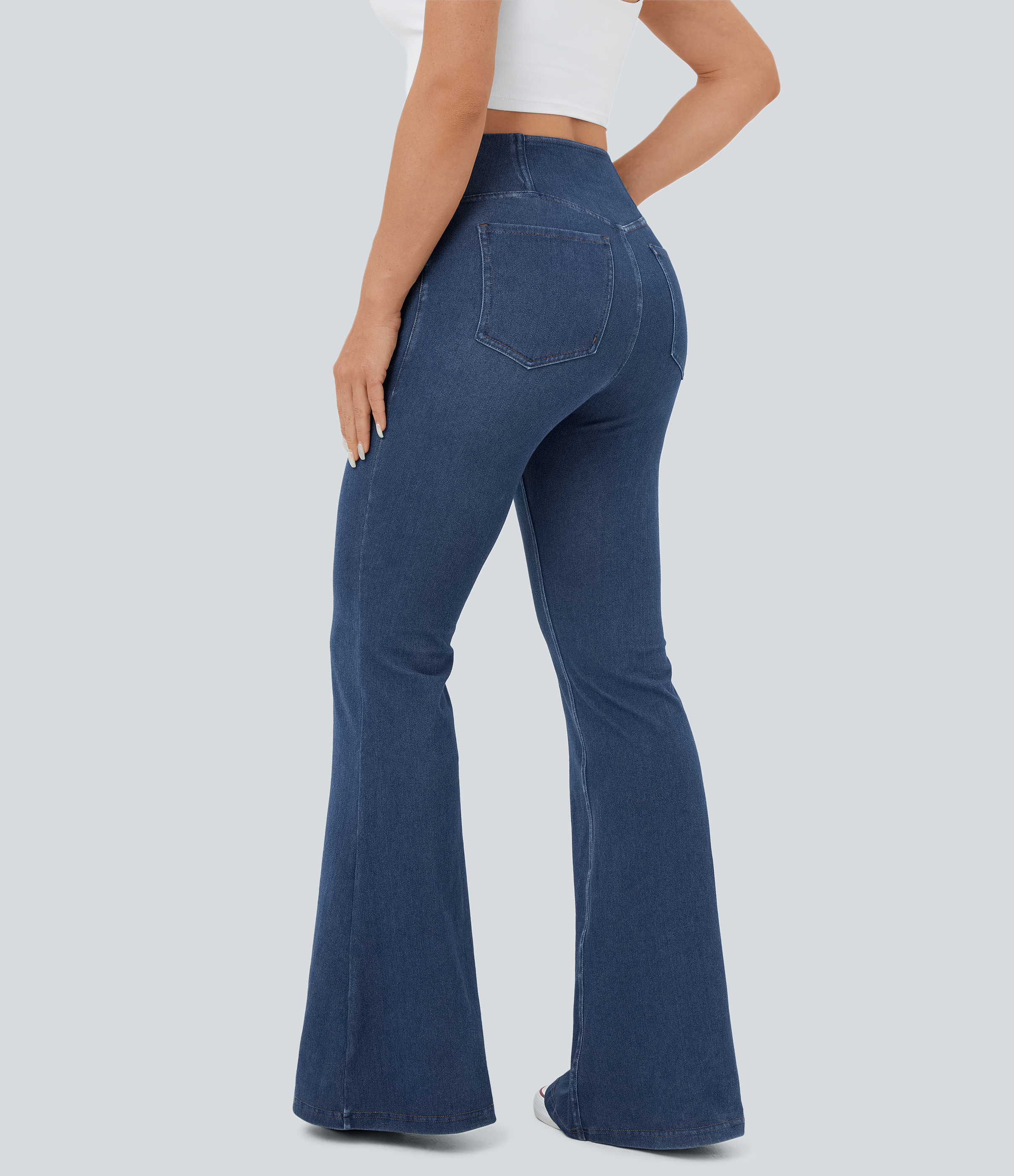 Halara Flex™ High Waisted Crossover Pocket InstantCool Washed Casual Jeans
