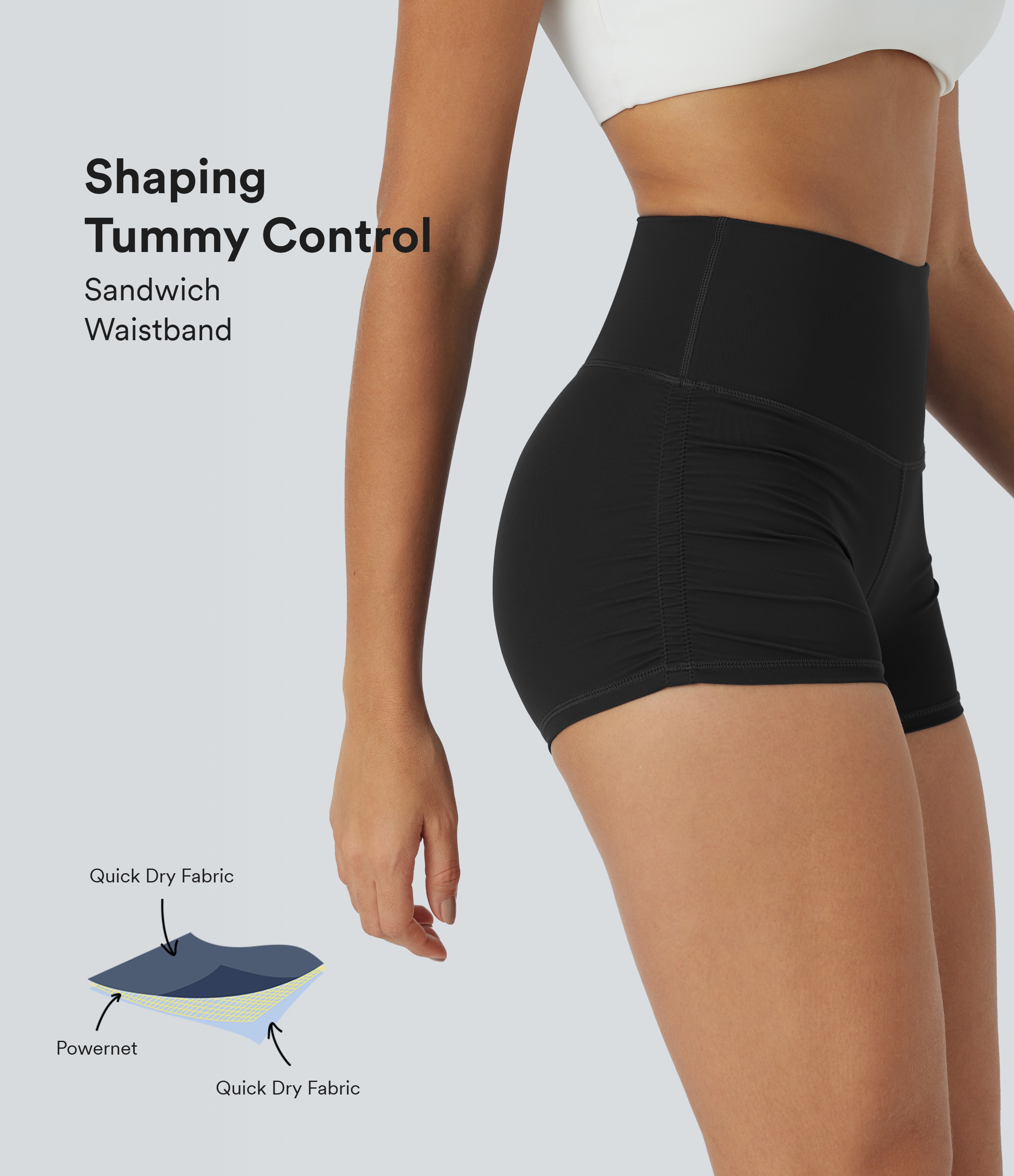 Gym People Shorts No Front Seam High Waisted Workout Gym Yoga