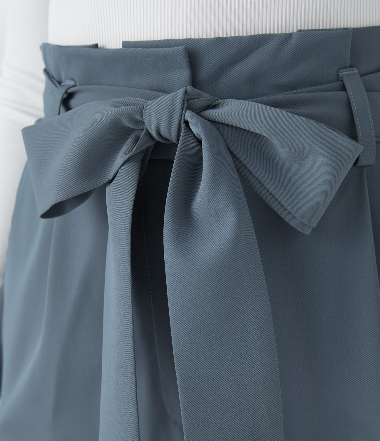 Halara Paper Bag High Waisted Belted Side Pocket Wide Leg Work Suit Pants  - Deep Sea Gray Blue - S(regular) sweatpants jogger pants 