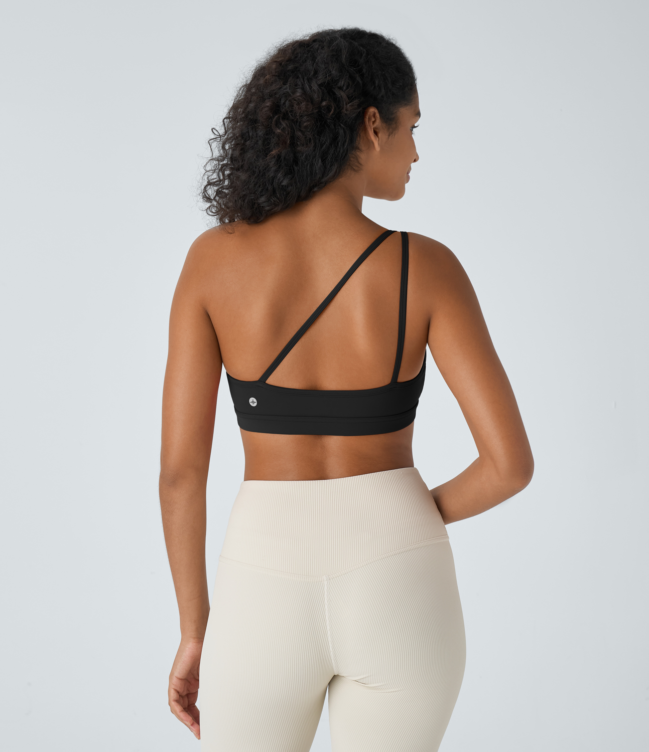 Halara Softlyzeroв„ў Low Support One Shoulder Cut Out Backless Yoga Sports Bra-UPF50+  - Black - XL push up bra strapless bra backless bra 