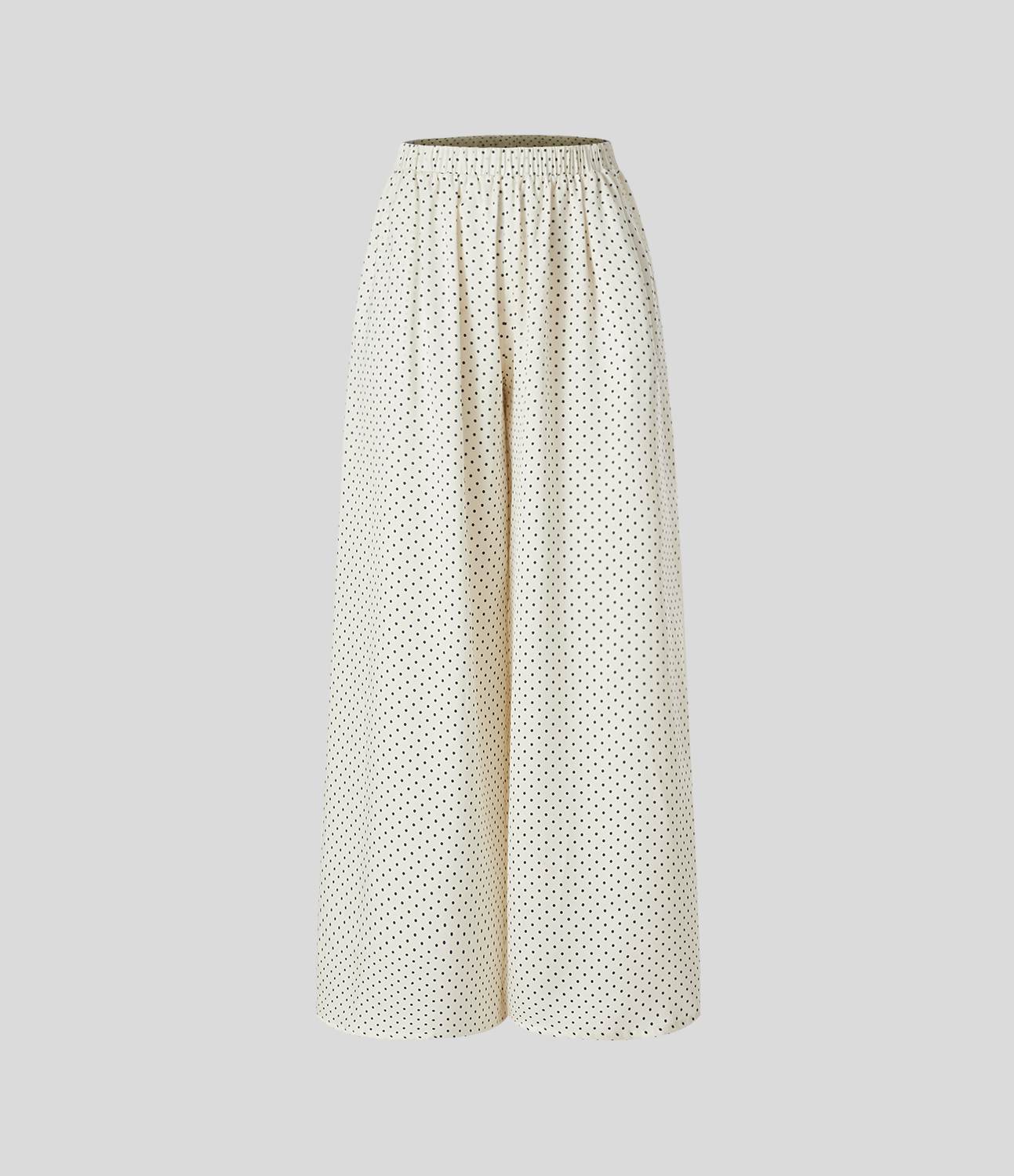 Halara Mid Rise Plicated Side Pocket Wide Leg Polka Dot Flowy Resort Pants  - Light Beige Polka Dots - XS(regular) sweatpants jogger pants 