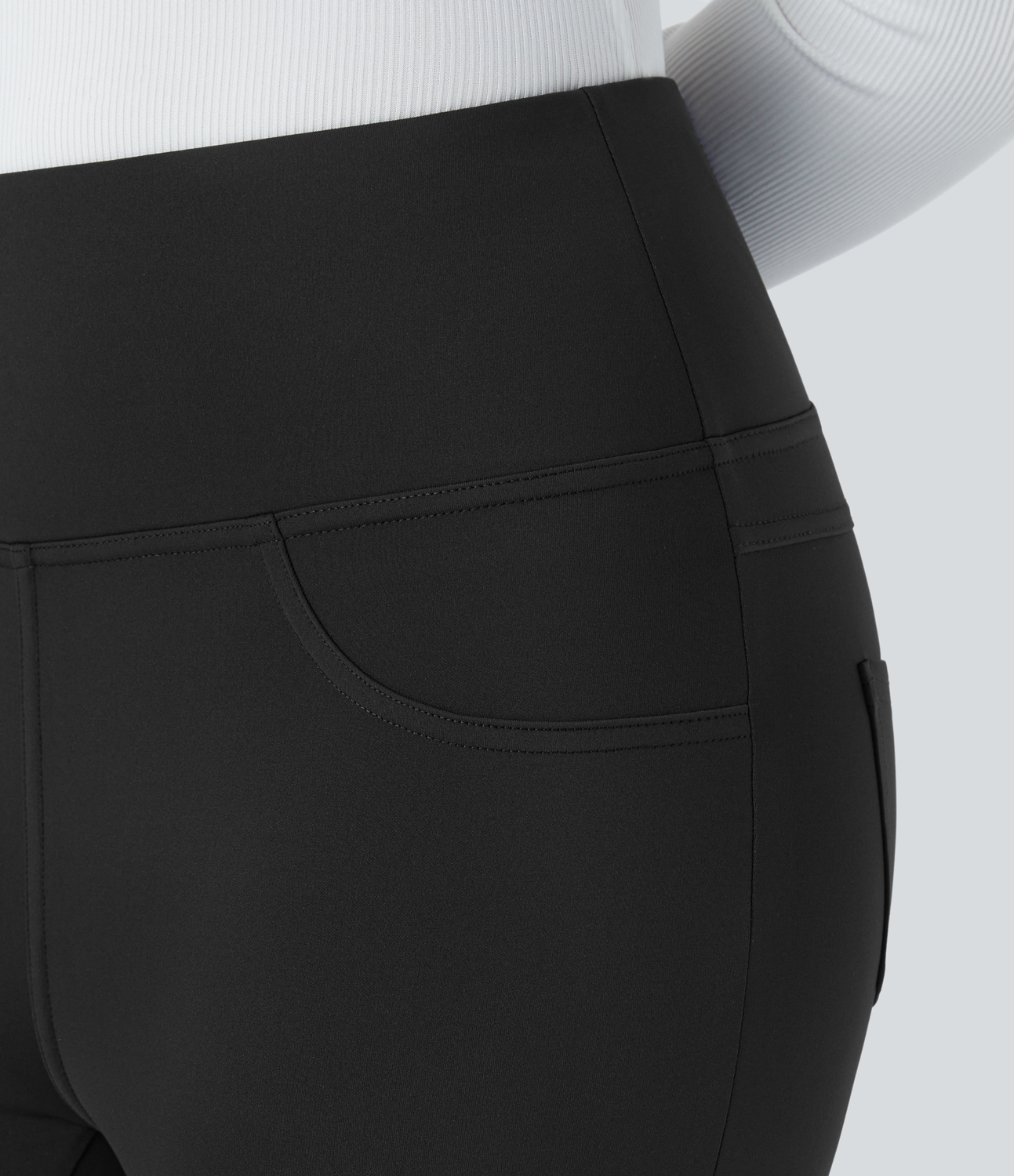 

Halara High Waisted Back Pocket Tapered Work Pants - Black