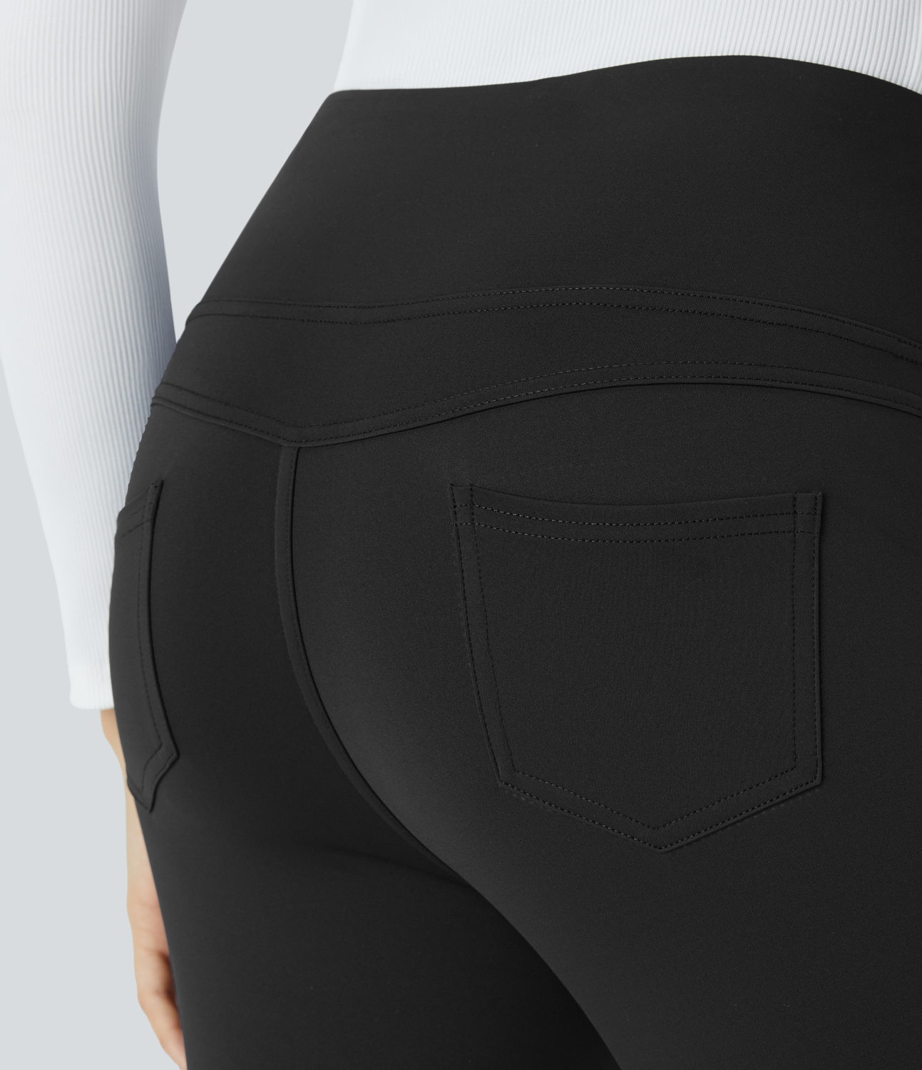 Halara HalaraFlexв„ў High Waisted Back Pocket Tapered Work Pants  - Black - L(regular) 